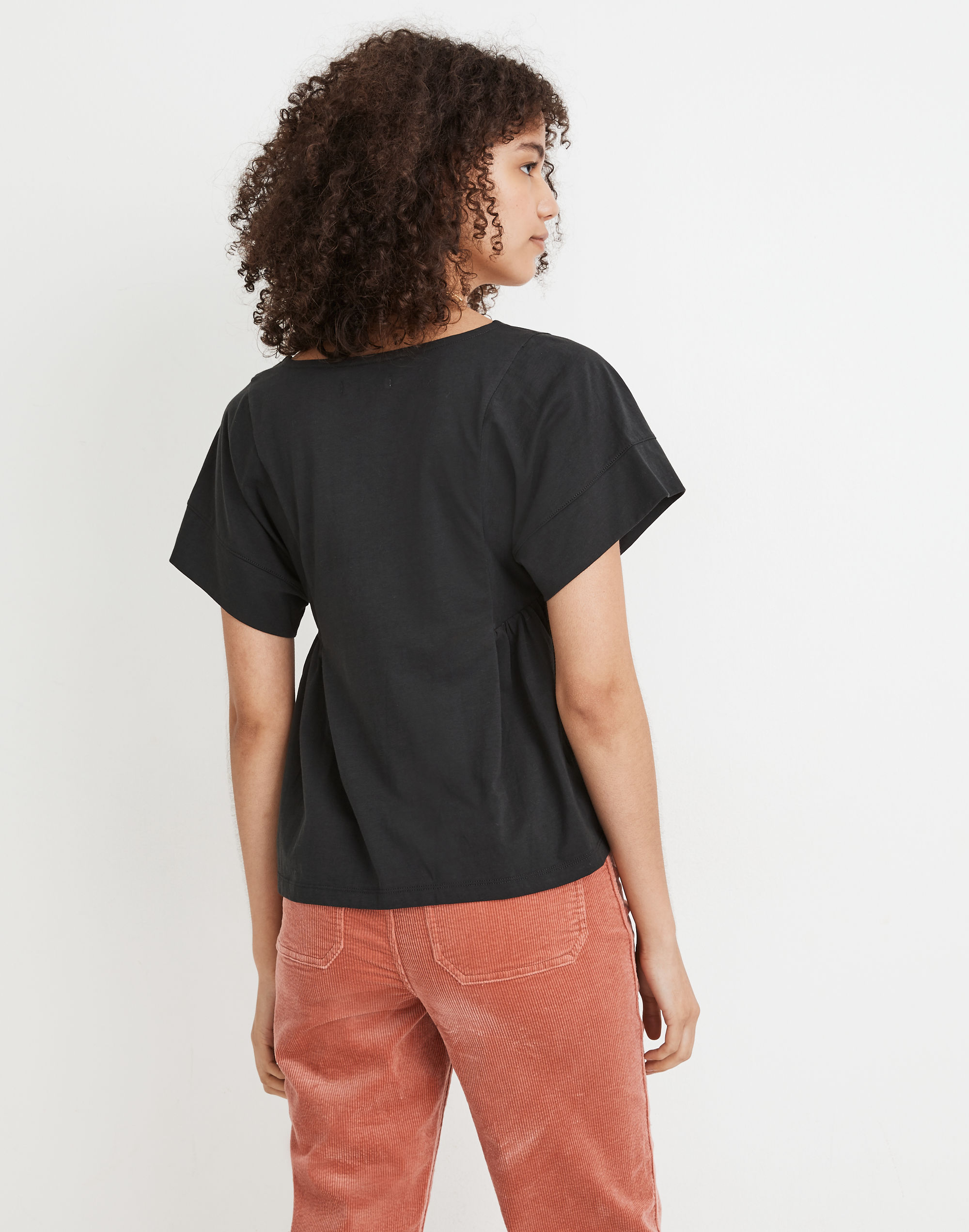 Supima&reg; Cotton Flutter-Sleeve Tee