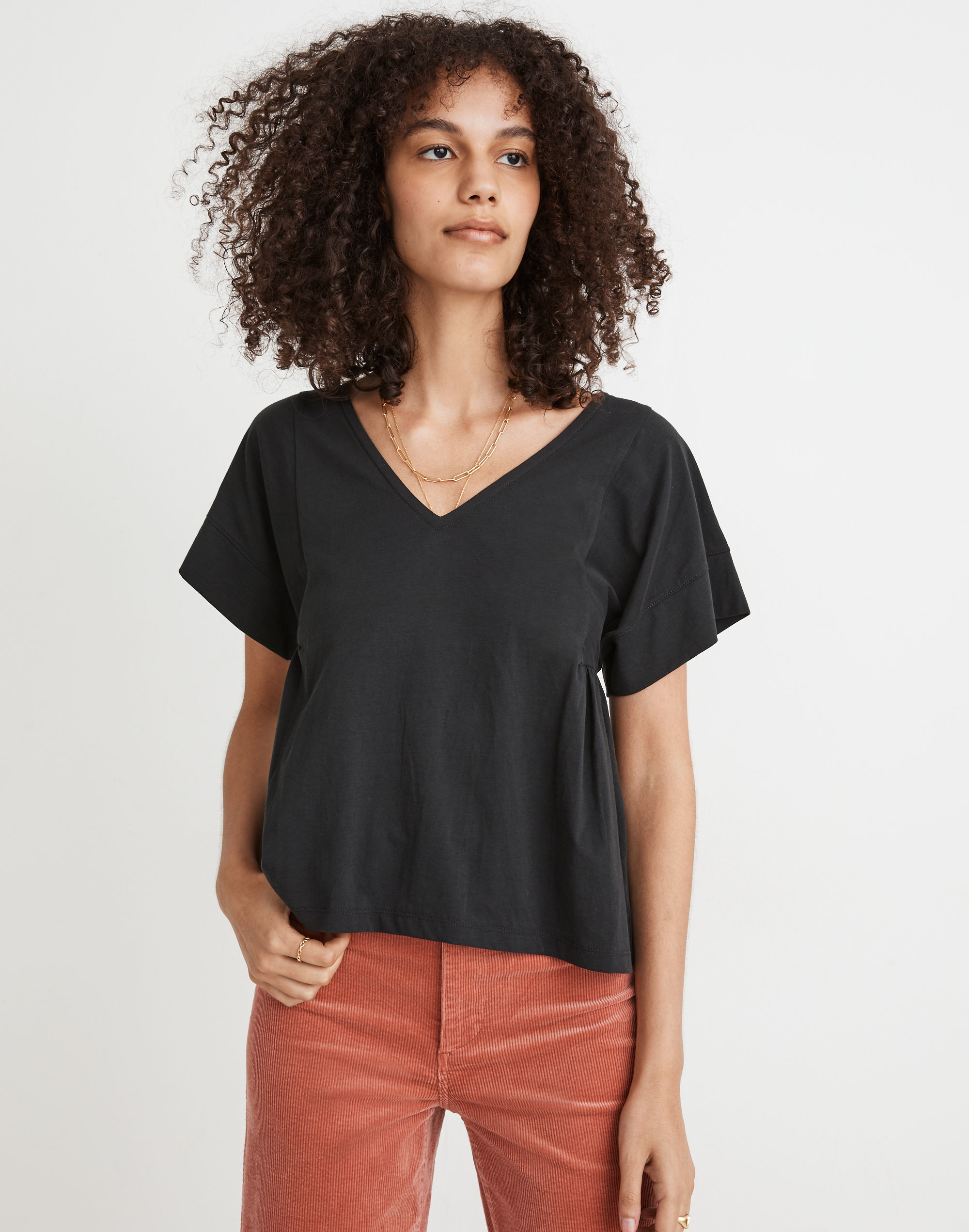 Supima&reg; Cotton Flutter-Sleeve Tee