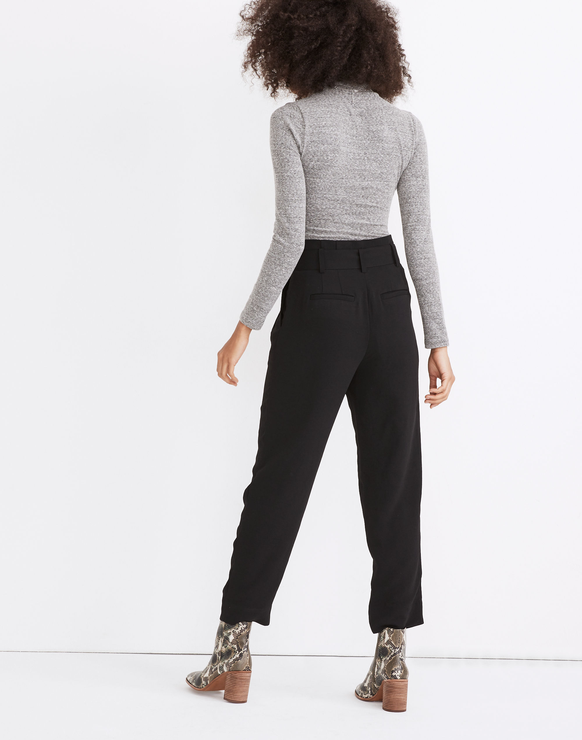 Petite Drapey Paperbag Pants