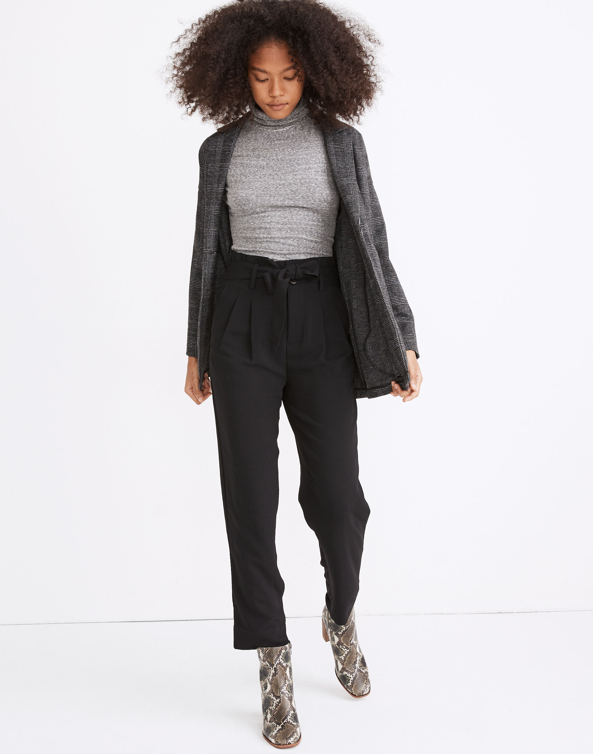 Petite Drapey Paperbag Pants