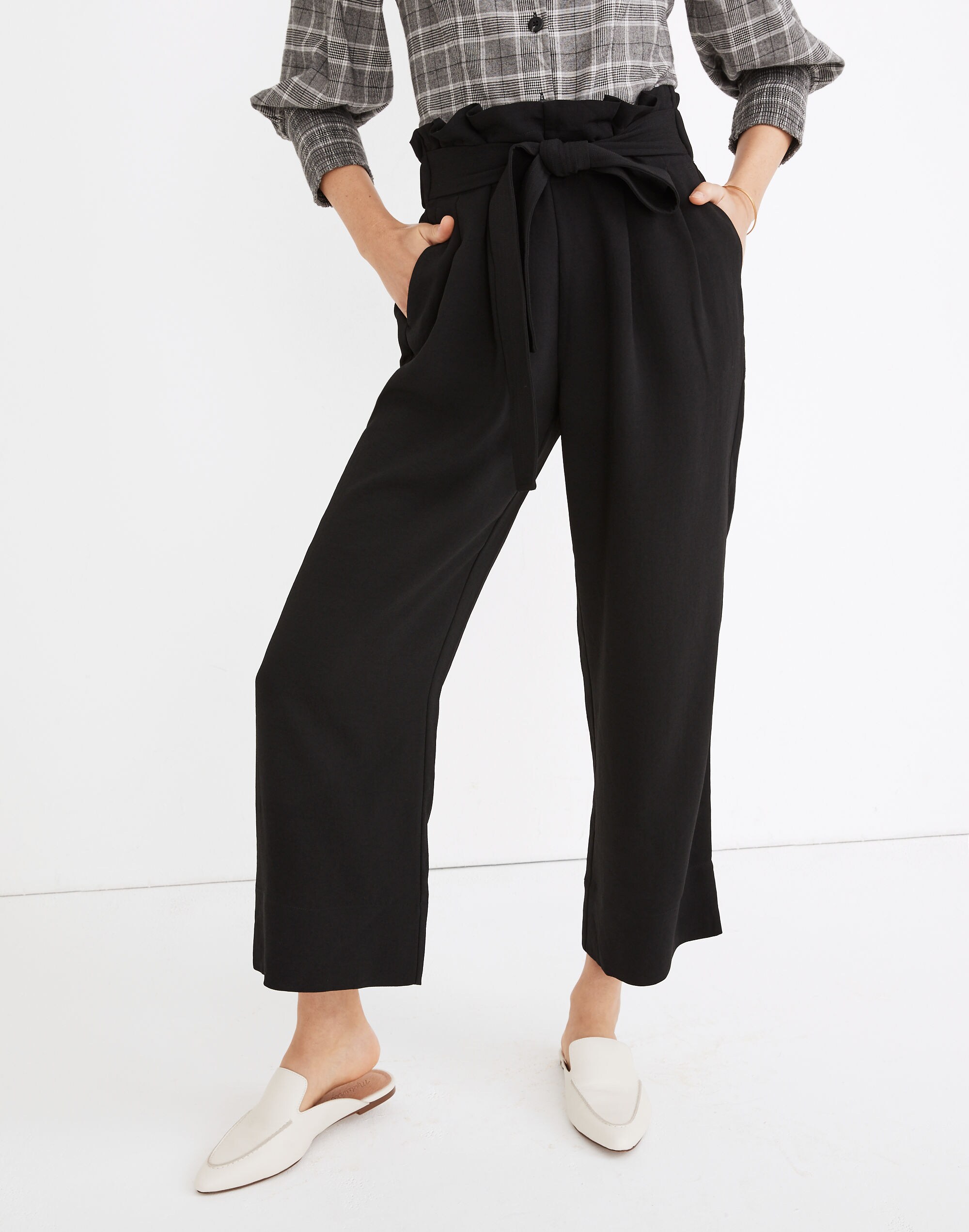 Tie-Waist Huston Pull-On Crop Pants