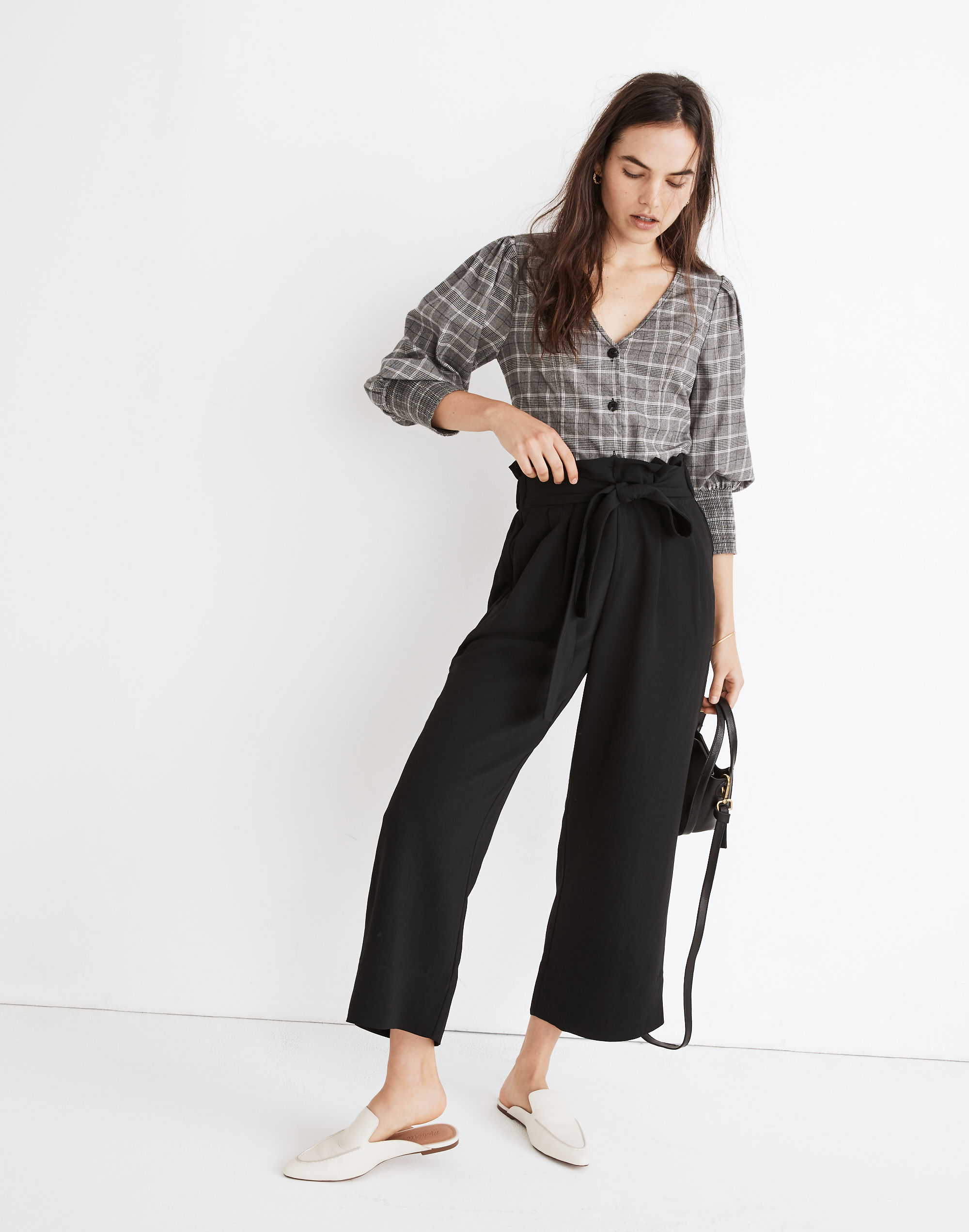 Tie-Waist Huston Pull-On Crop Pants