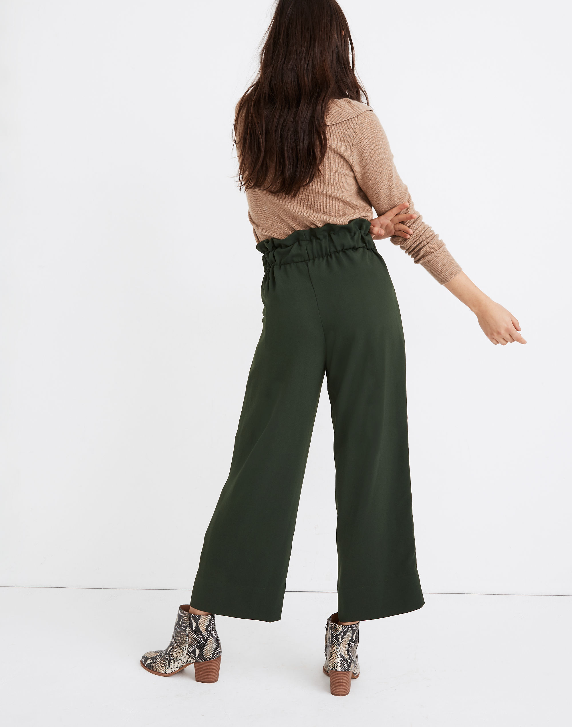 Tie-Waist Huston Pull-On Crop Pants