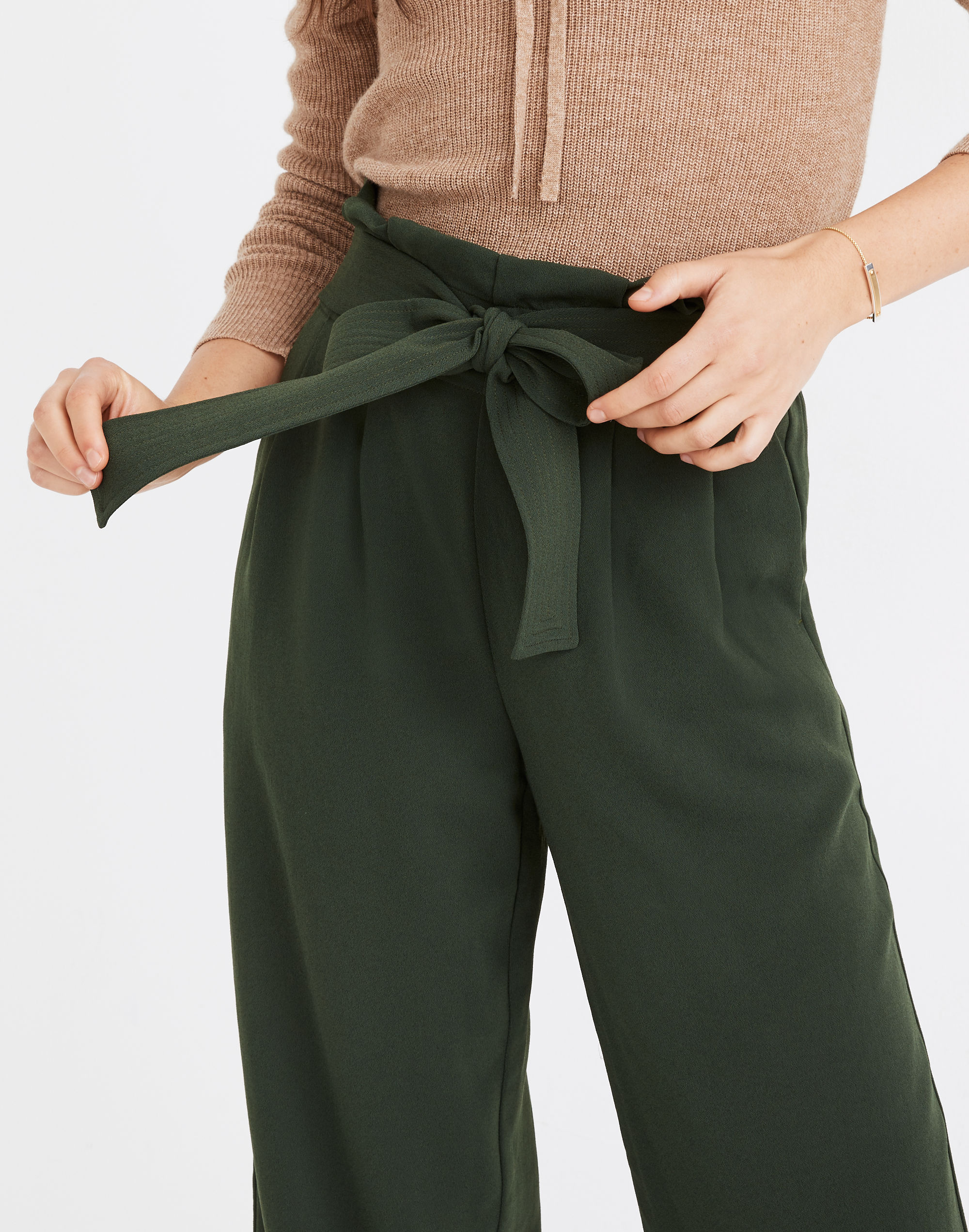 Tie-Waist Huston Pull-On Crop Pants