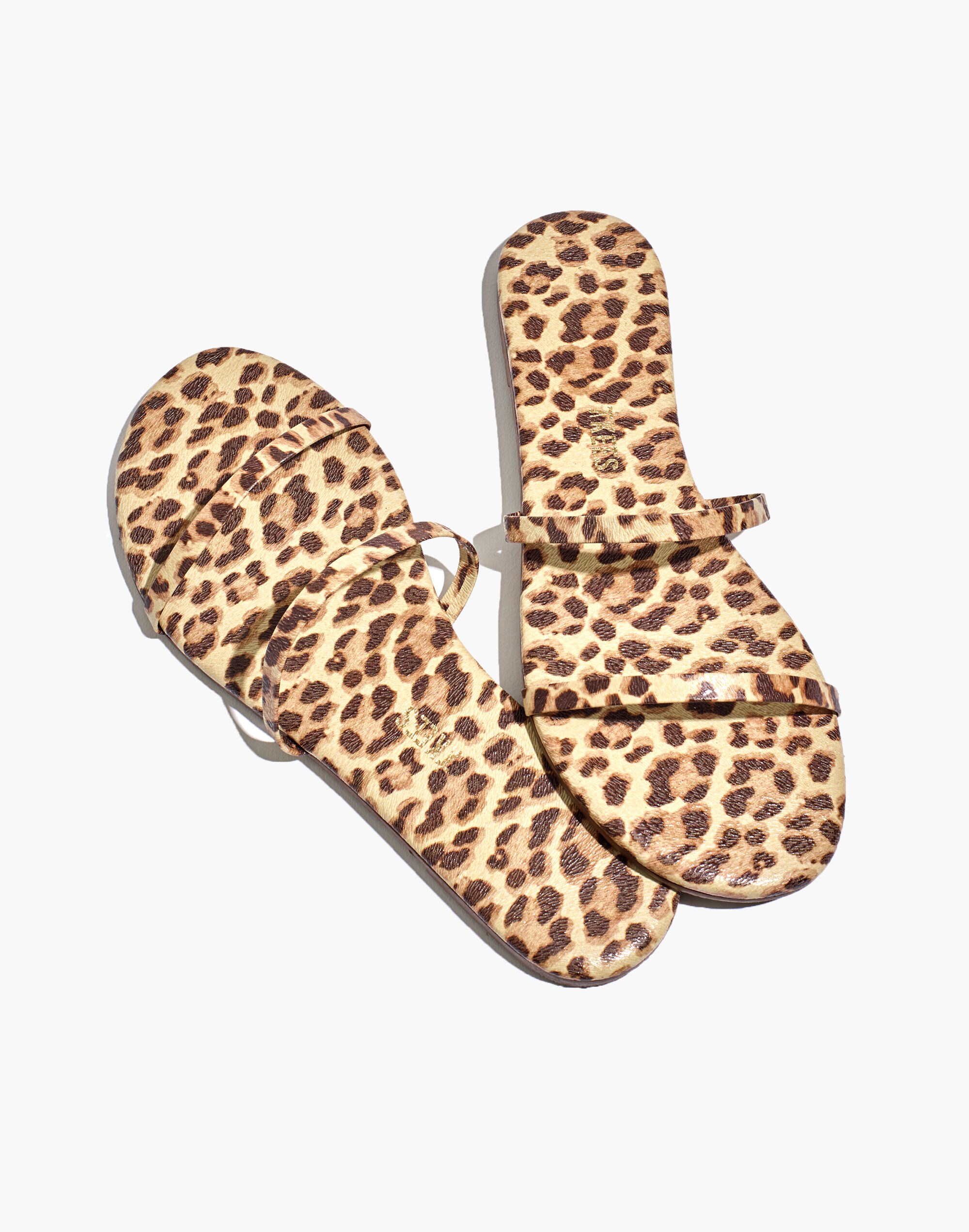 Madewell x TKEES&reg; Gemma Leather Sandals in Leopard Print