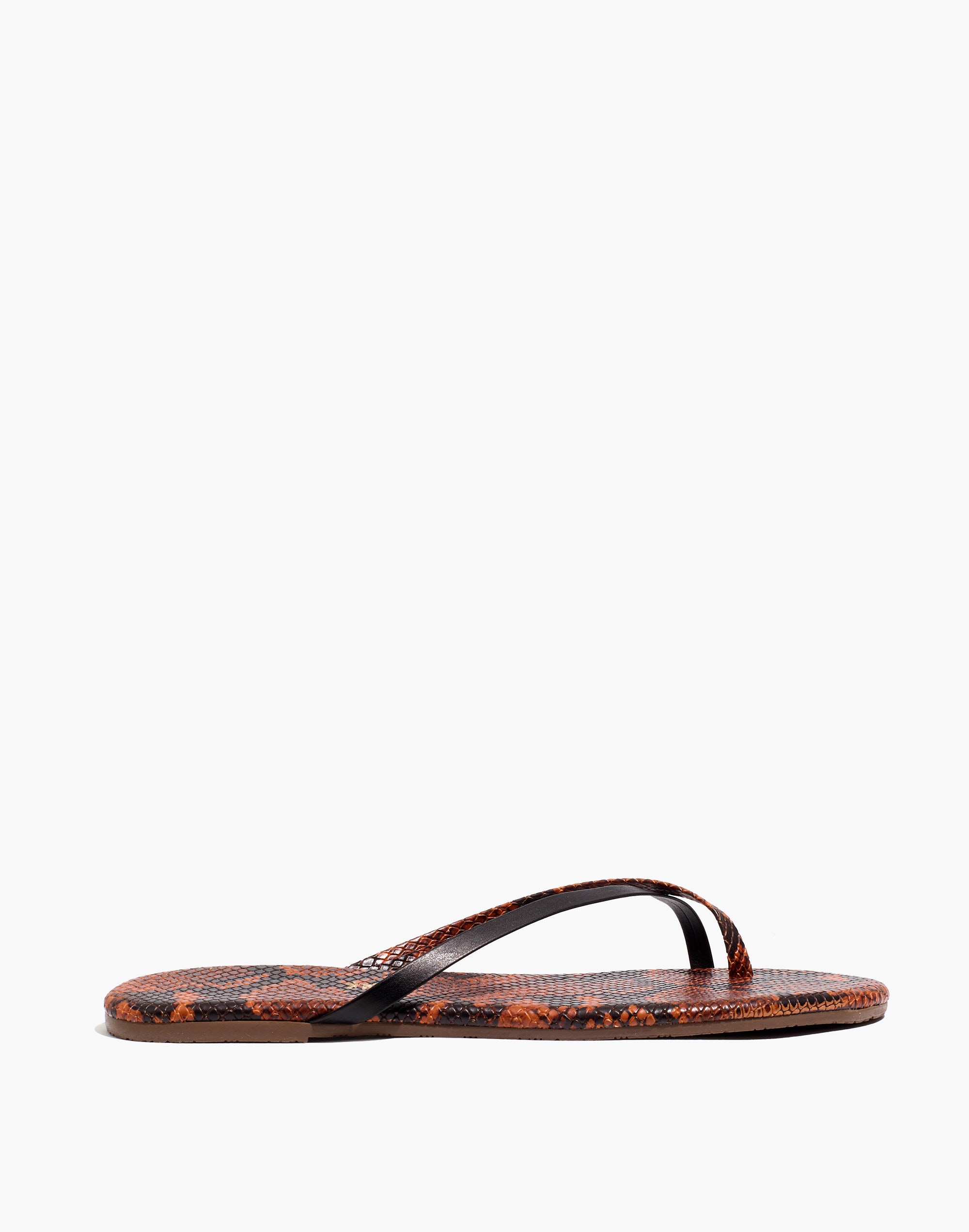 Madewell x TKEES&reg; Riley Vegan Leather Sandals in Snake Embossed