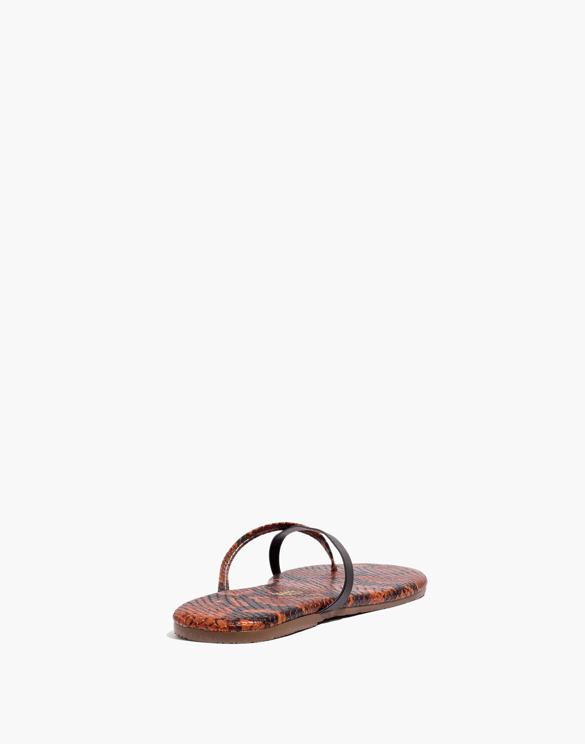 Madewell x TKEES&reg; Riley Vegan Leather Sandals in Snake Embossed