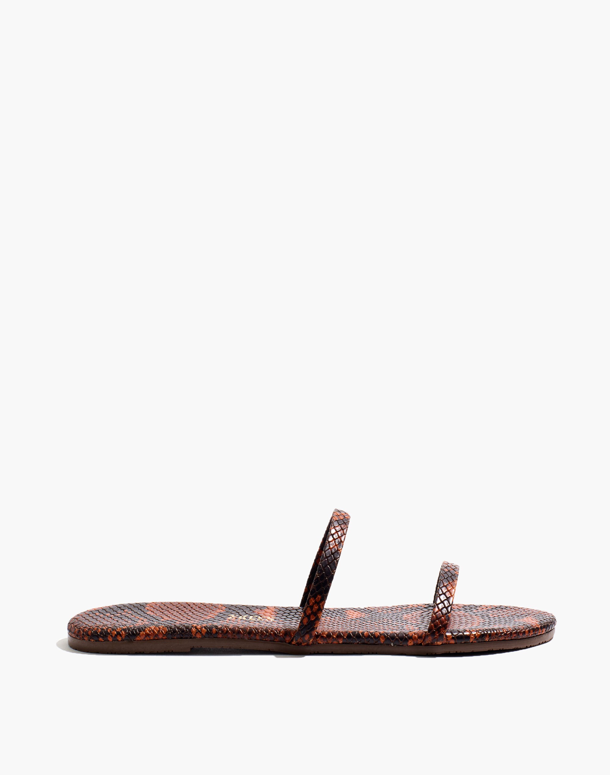Madewell x TKEES&reg; Gemma Vegan Leather Sandals in Snake Embossed