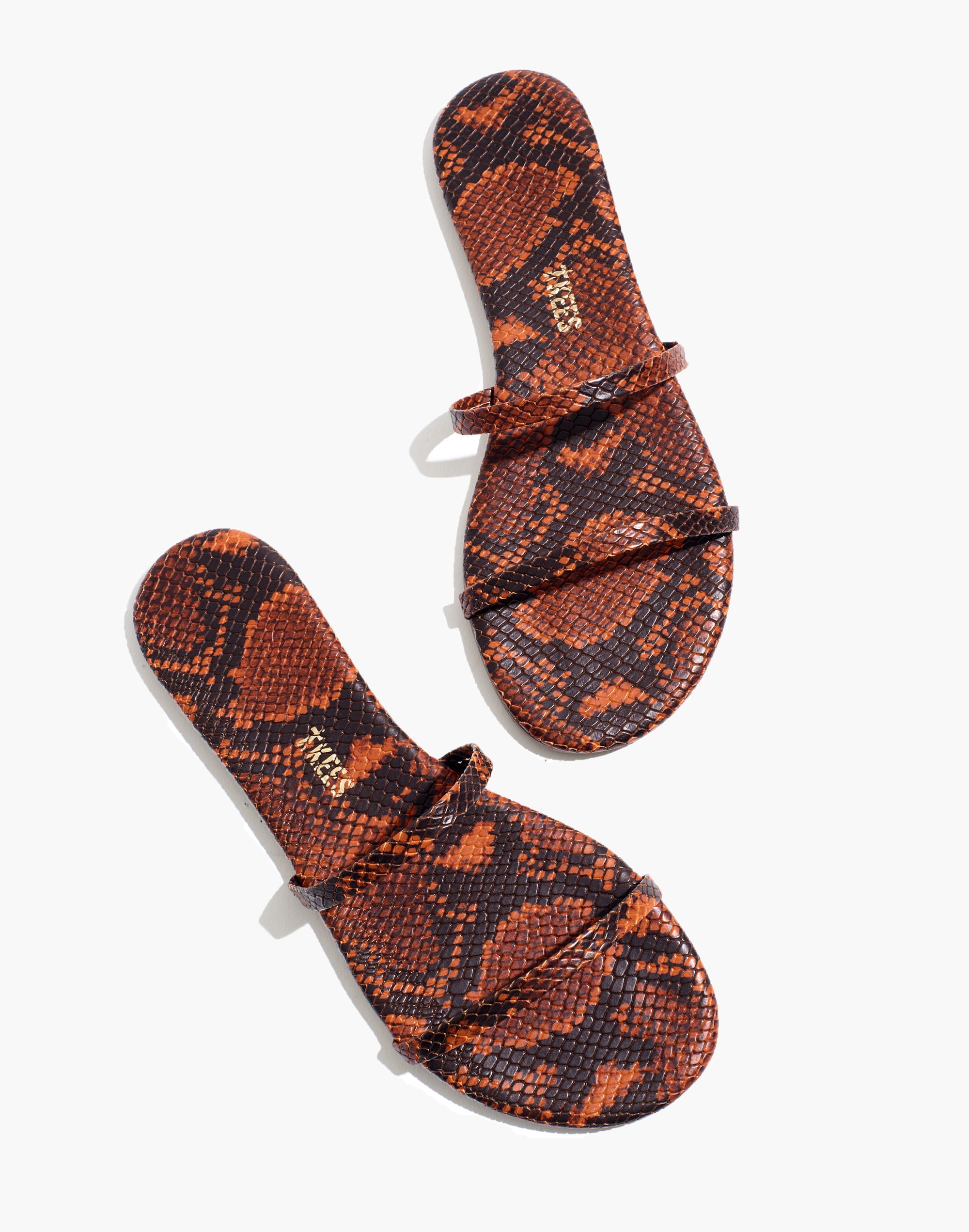 Madewell x TKEES&reg; Gemma Vegan Leather Sandals in Snake Embossed