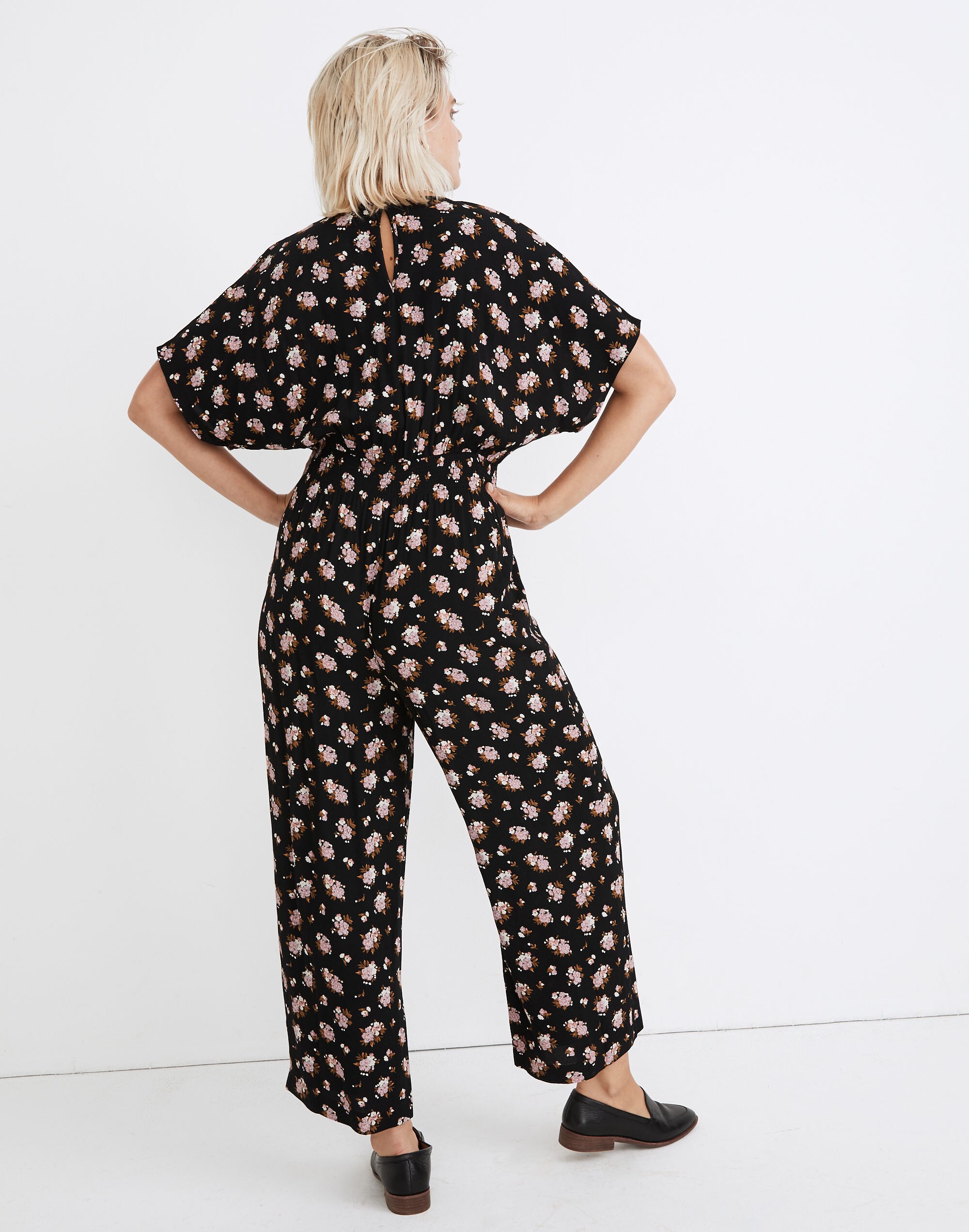 Smocked-Waist Jumpsuit in Homestead Bouquet