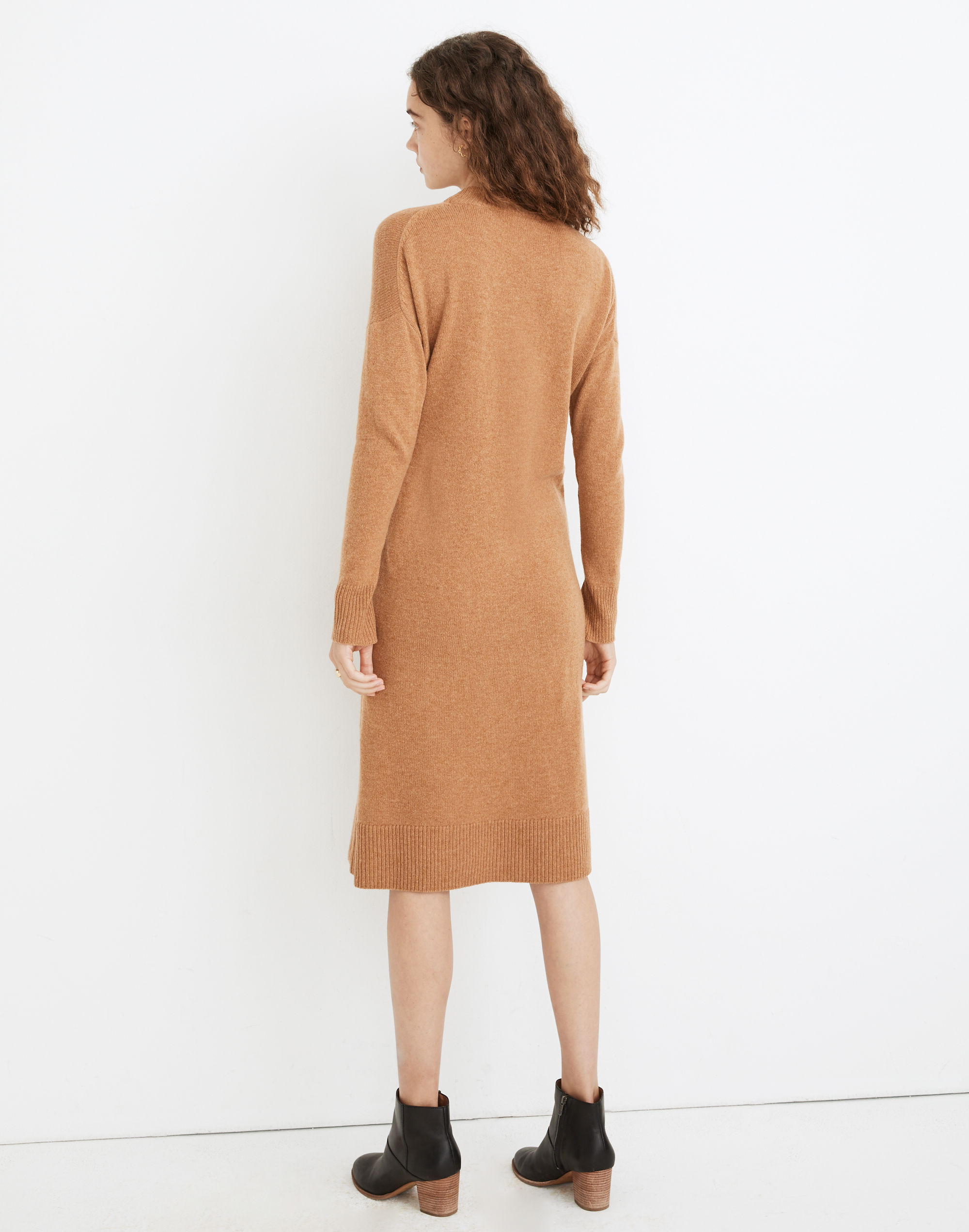 Petite (Re)sourced Cashmere Mockneck Midi Sweater Dress