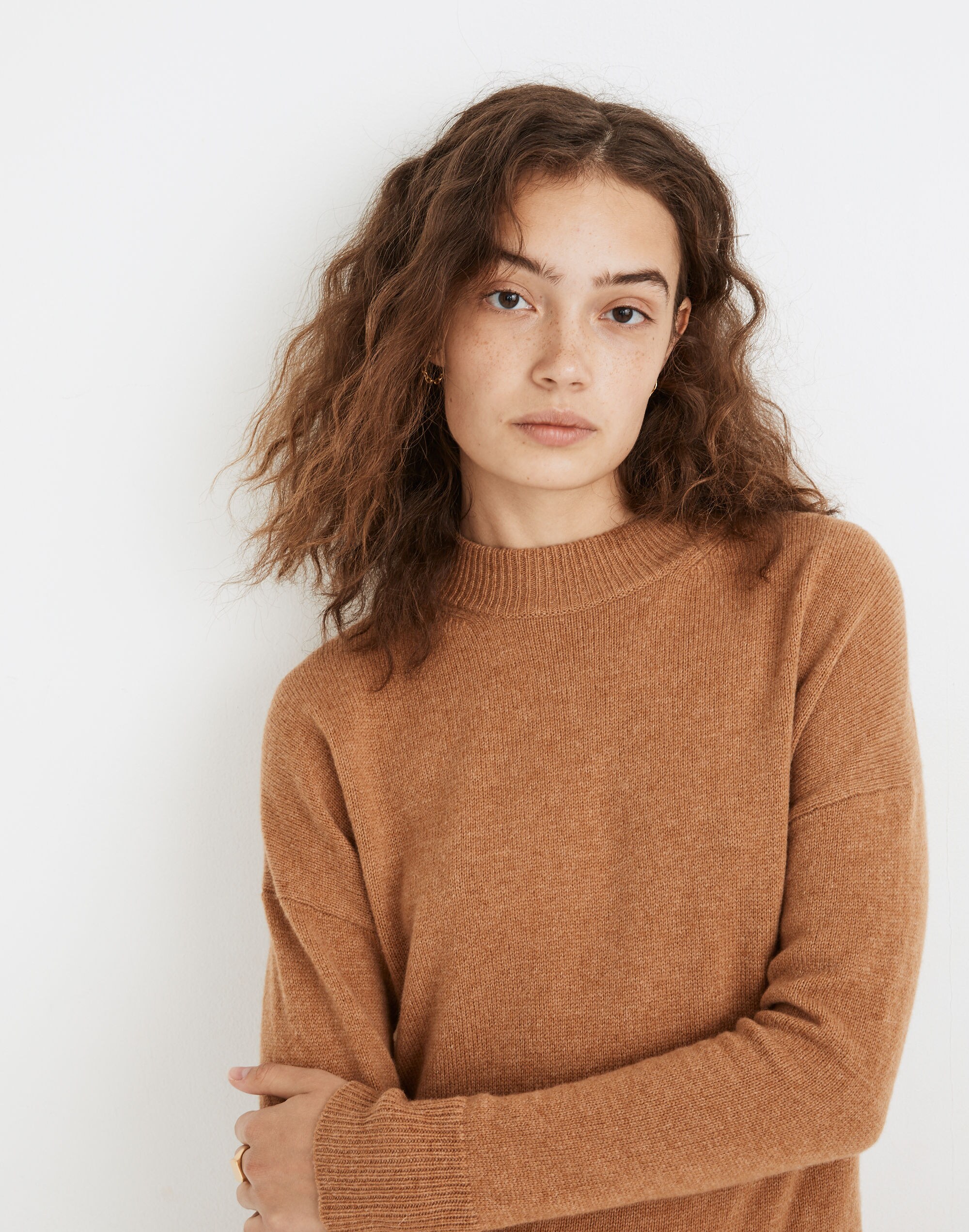 Petite (Re)sourced Cashmere Mockneck Midi Sweater Dress