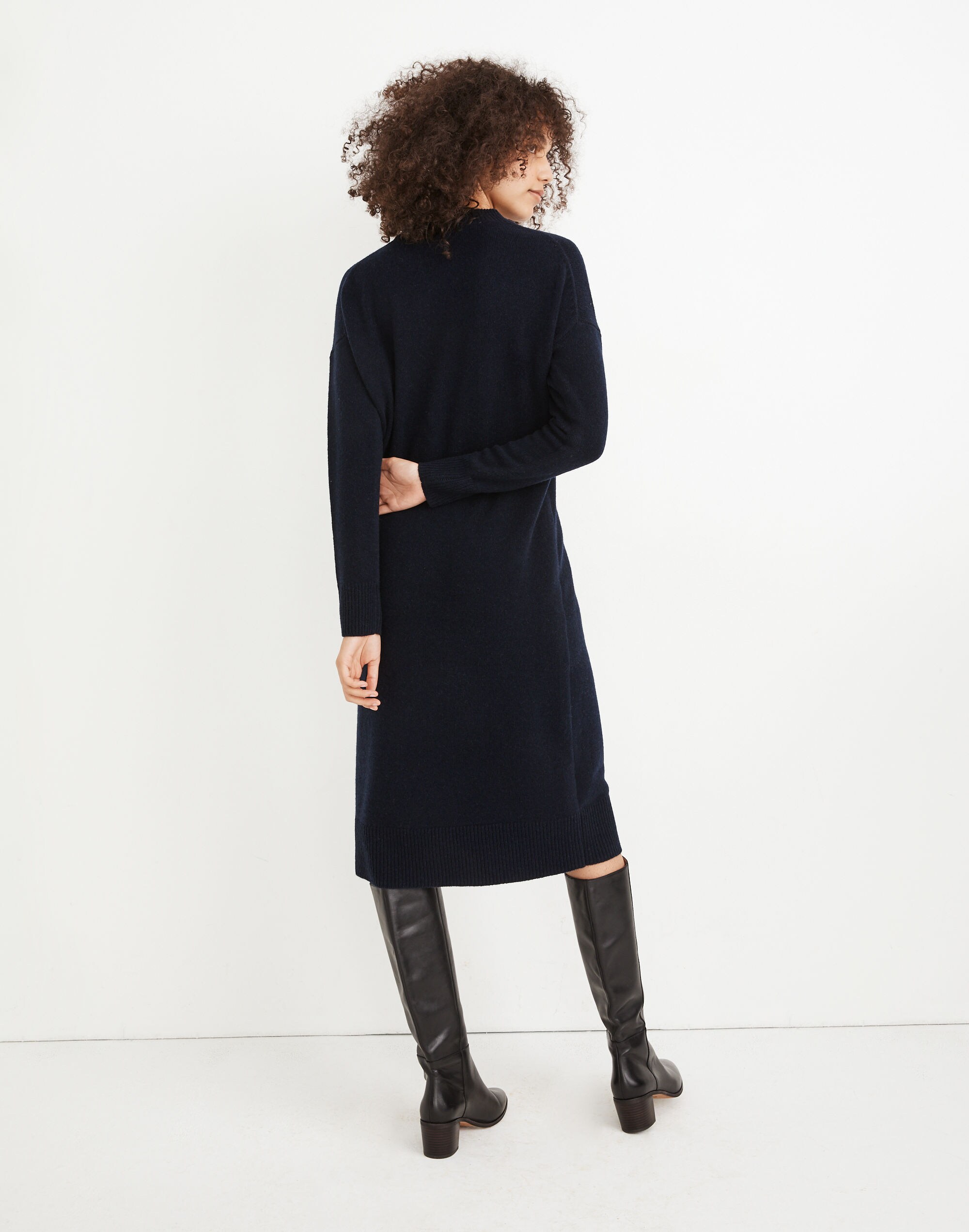 (Re)sourced Cashmere Mockneck Midi Sweater Dress in null image 3