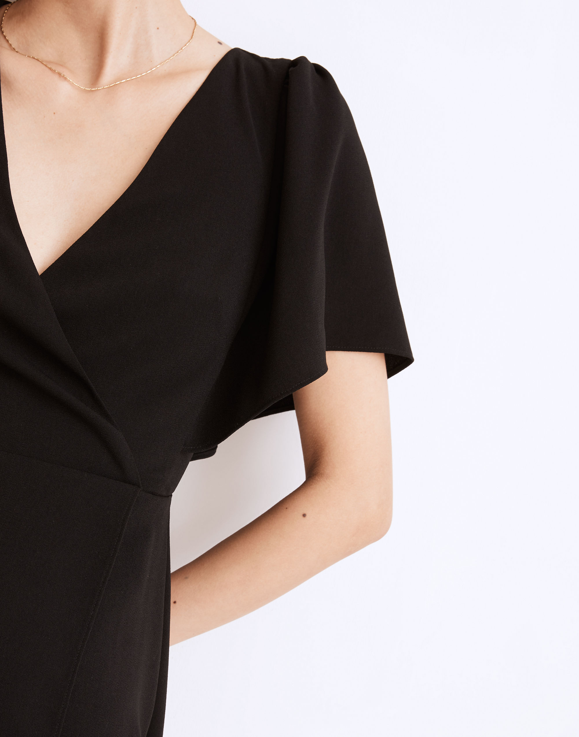 Cape-Sleeve Mini Dress