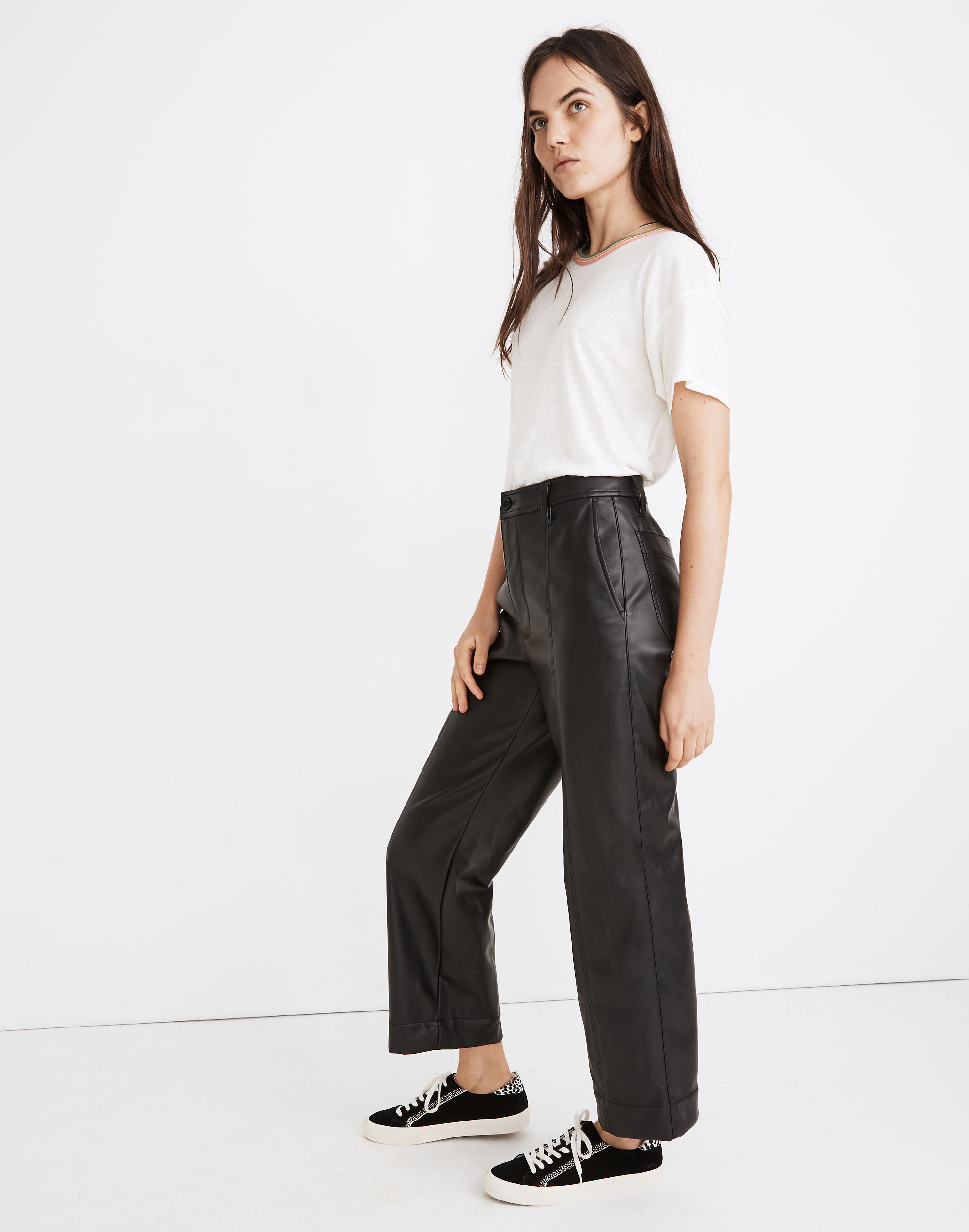 Slim Emmett Wide-Leg Pants in Vegan Leather