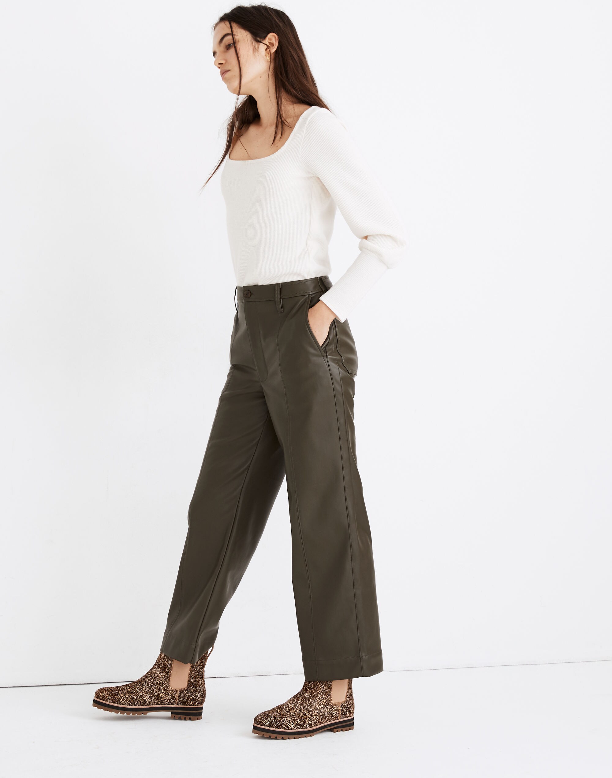 Slim Emmett Wide-Leg Pants in Vegan Leather