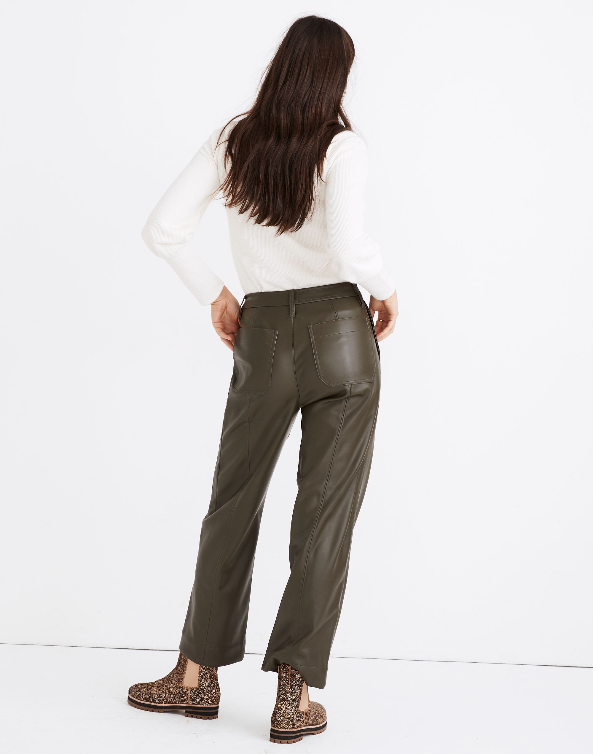 Slim Emmett Wide-Leg Pants in Vegan Leather