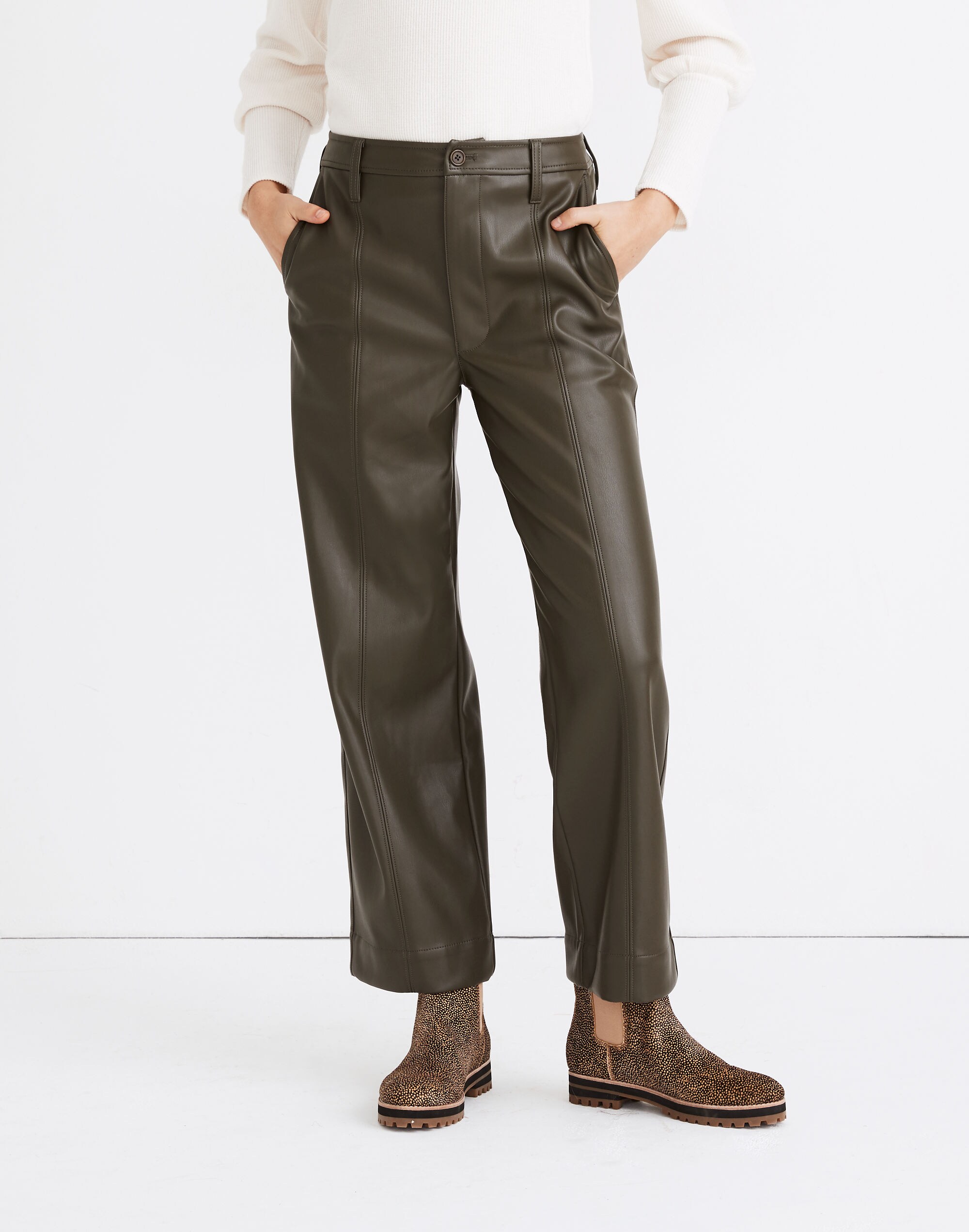Slim Emmett Wide-Leg Pants in Vegan Leather