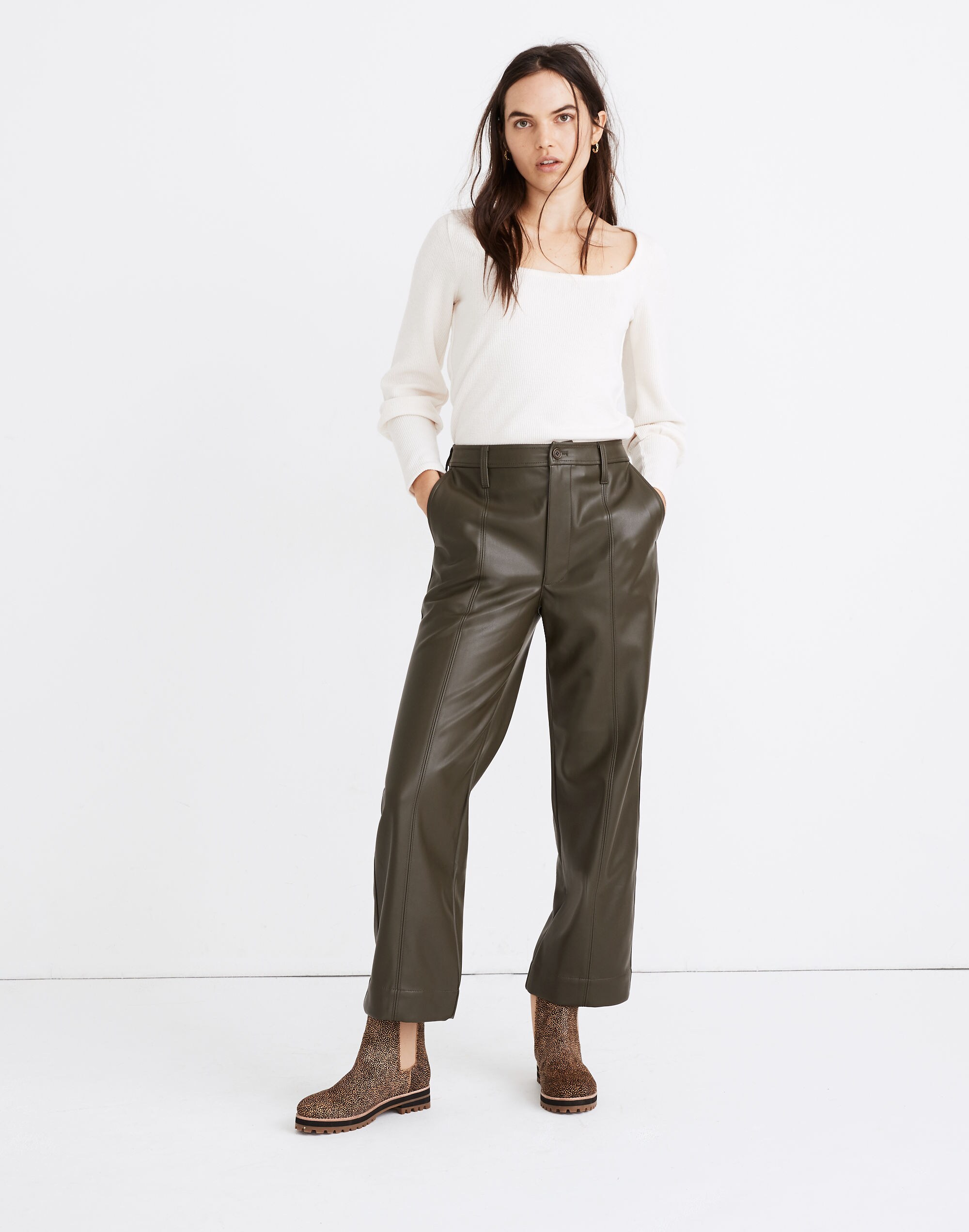 Slim Emmett Wide-Leg Pants in Vegan Leather