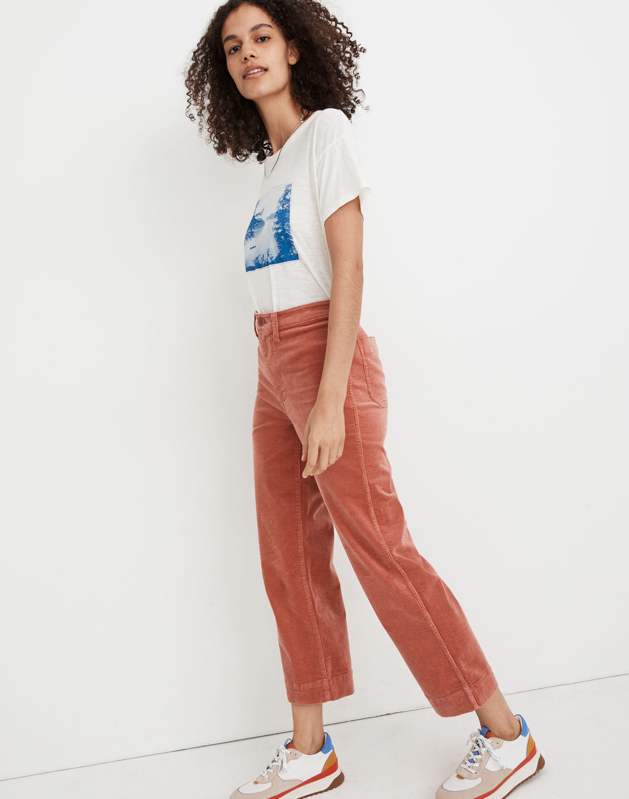Slim Emmett Wide-Leg Pants in Corduroy