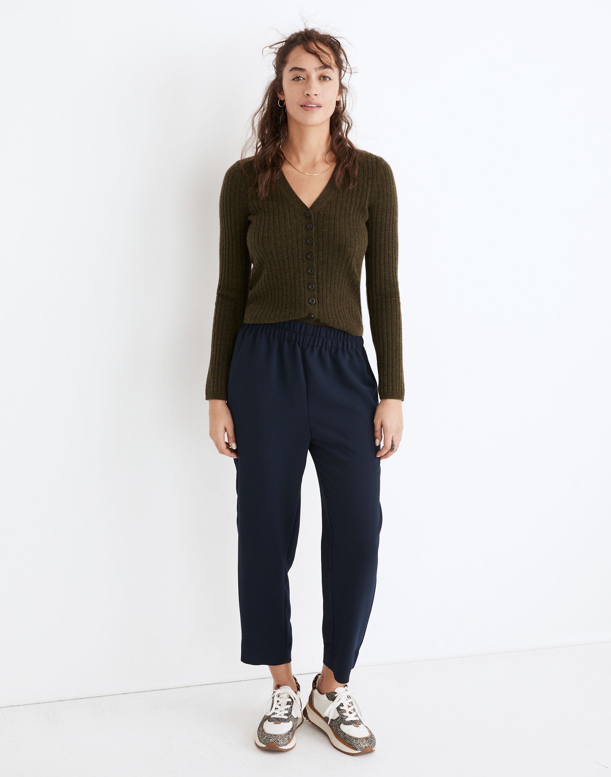 Tapered Huston Pull-On Crop Pants - Blue