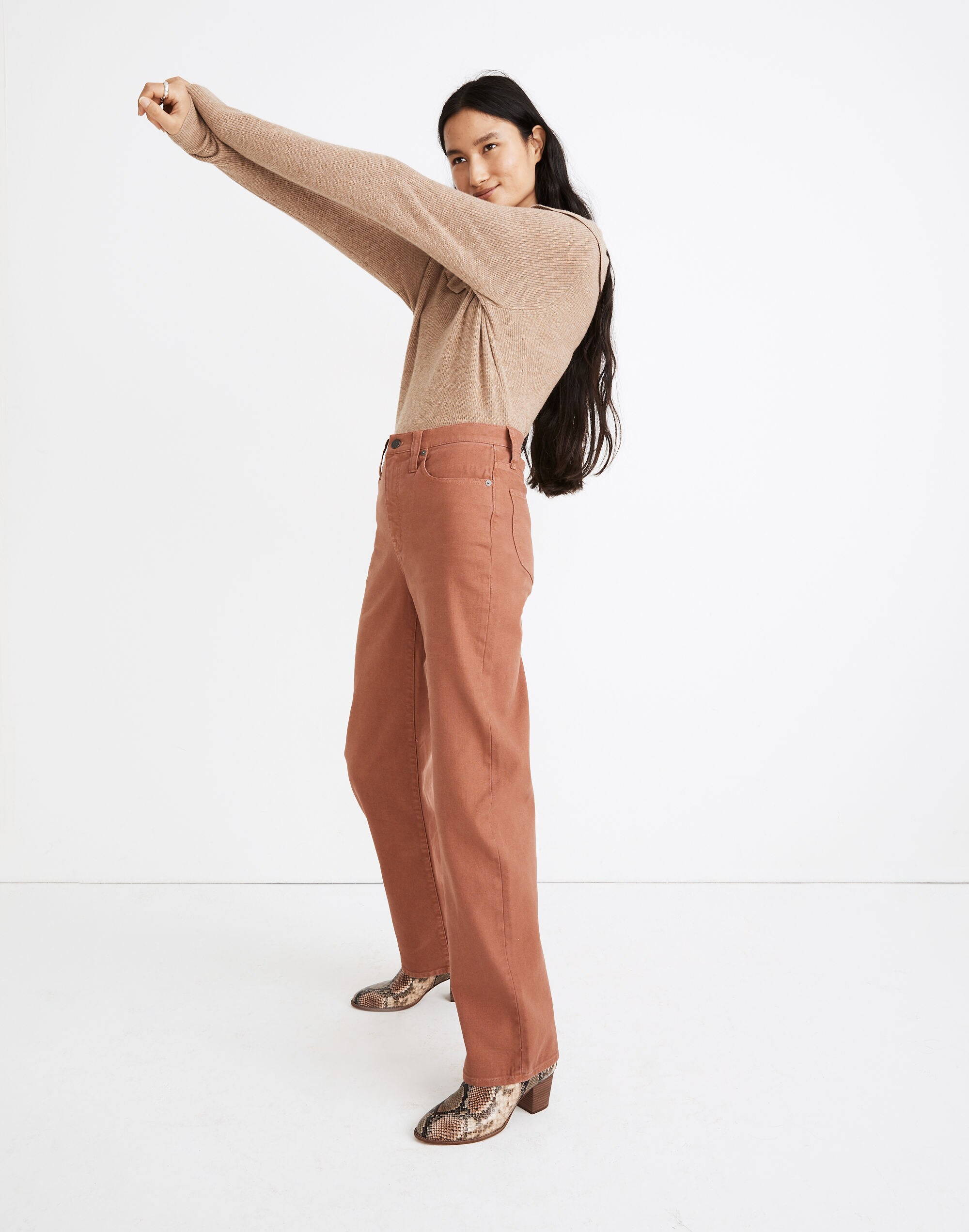 Slim Wide-Leg Full-Length Pants: Garment-Dyed Edition