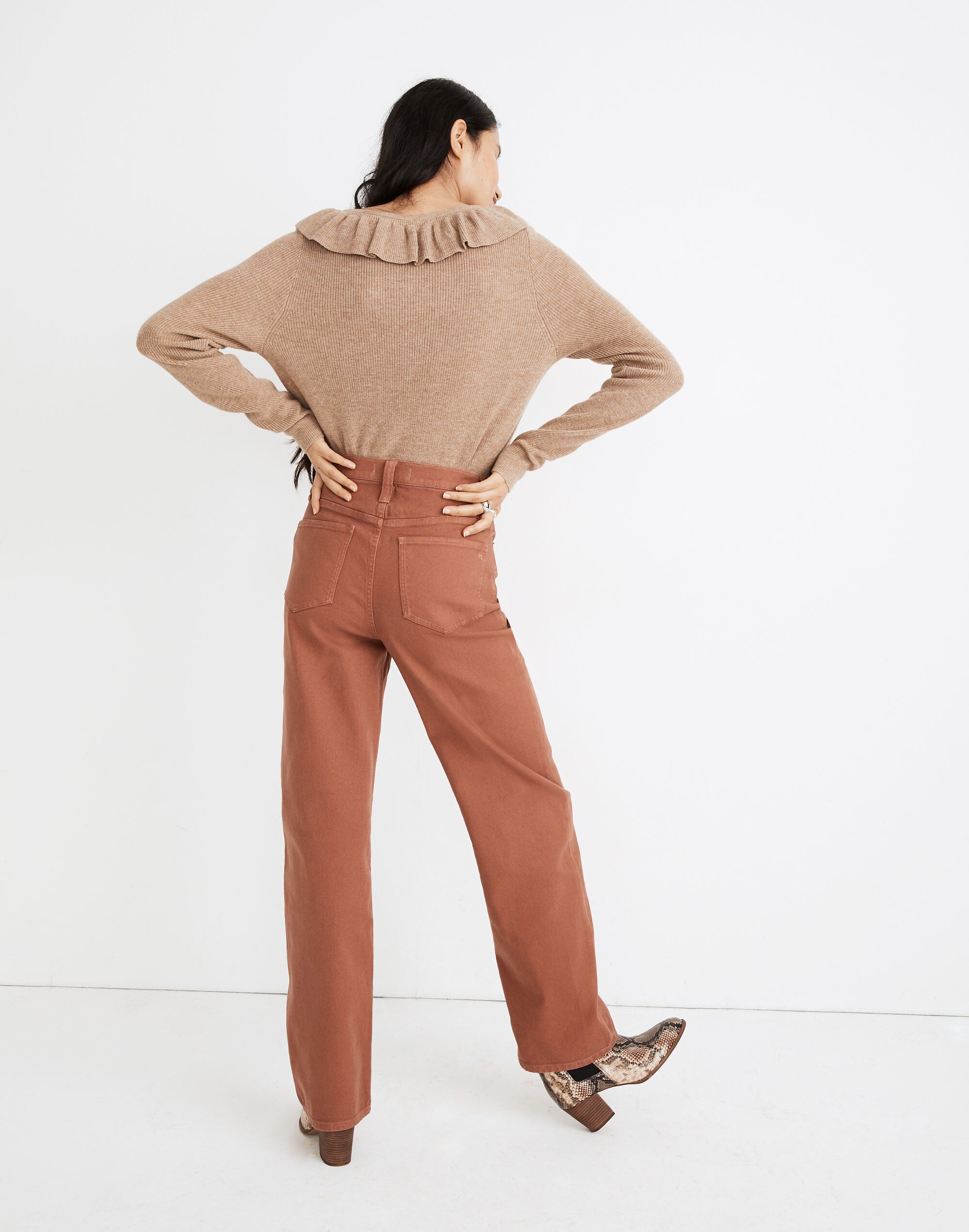 Slim Wide-Leg Full-Length Pants: Garment-Dyed Edition
