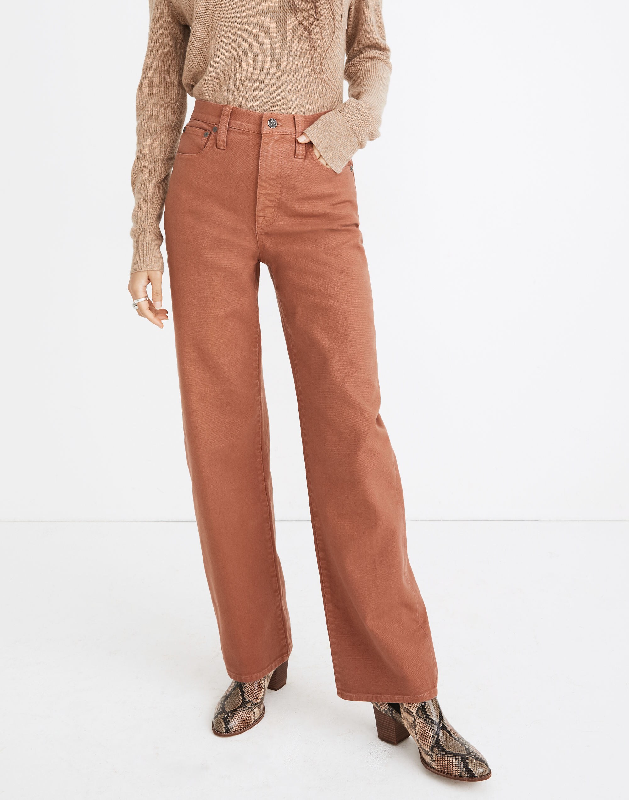 Slim Wide-Leg Full-Length Pants: Garment-Dyed Edition