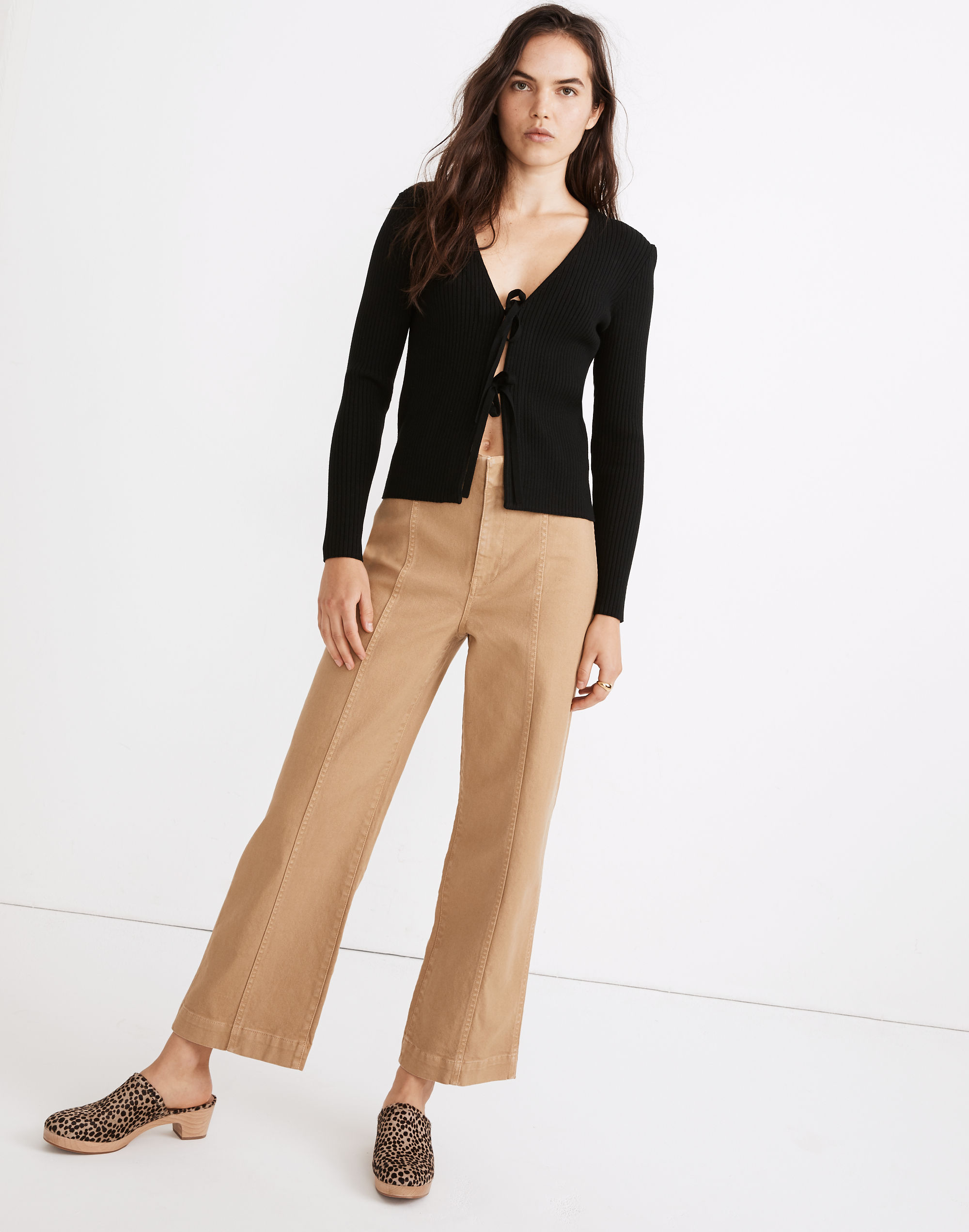 slim emmett wide-leg pants: seamed edition