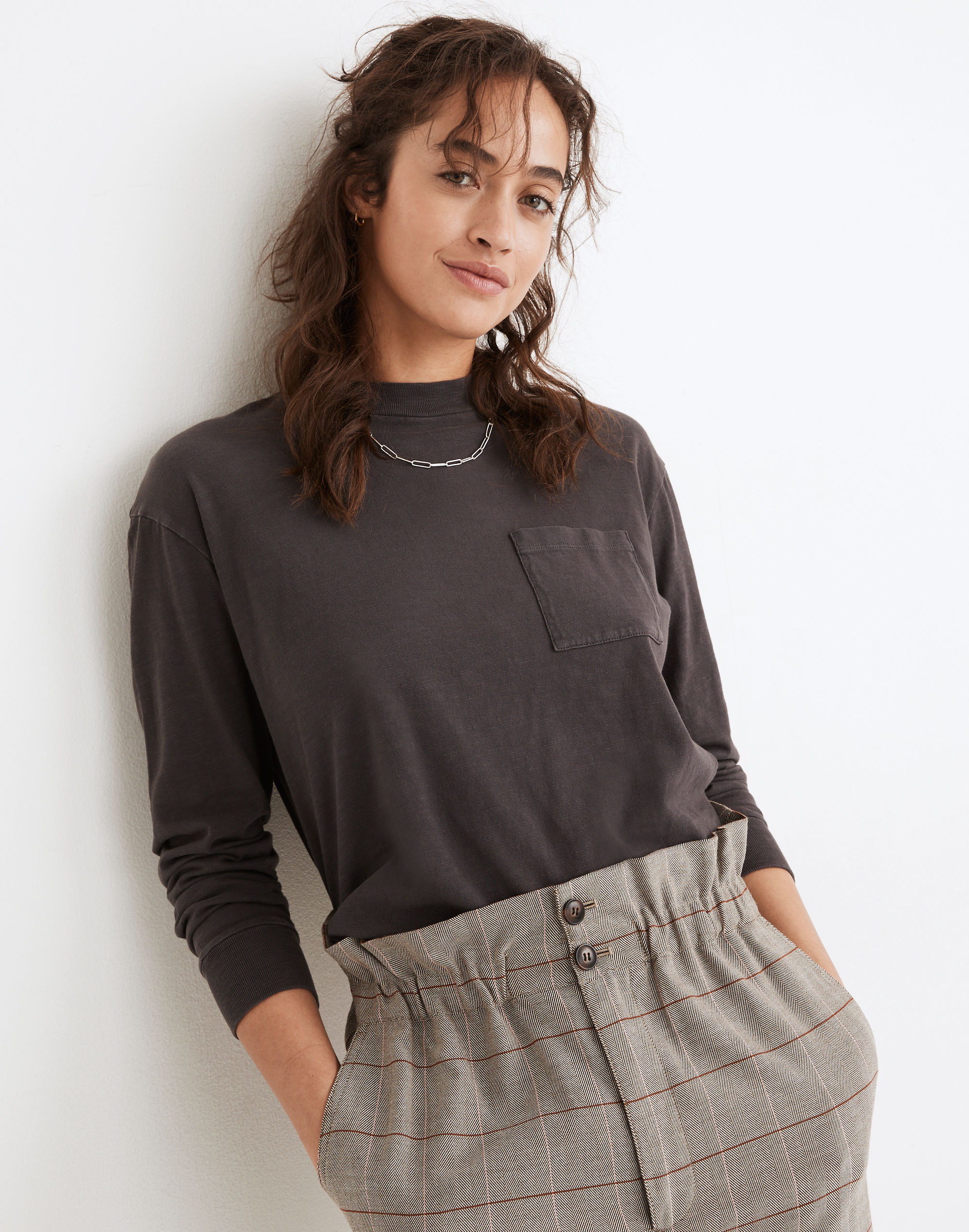 Paperbag Tapered Pants in Glen Plaid