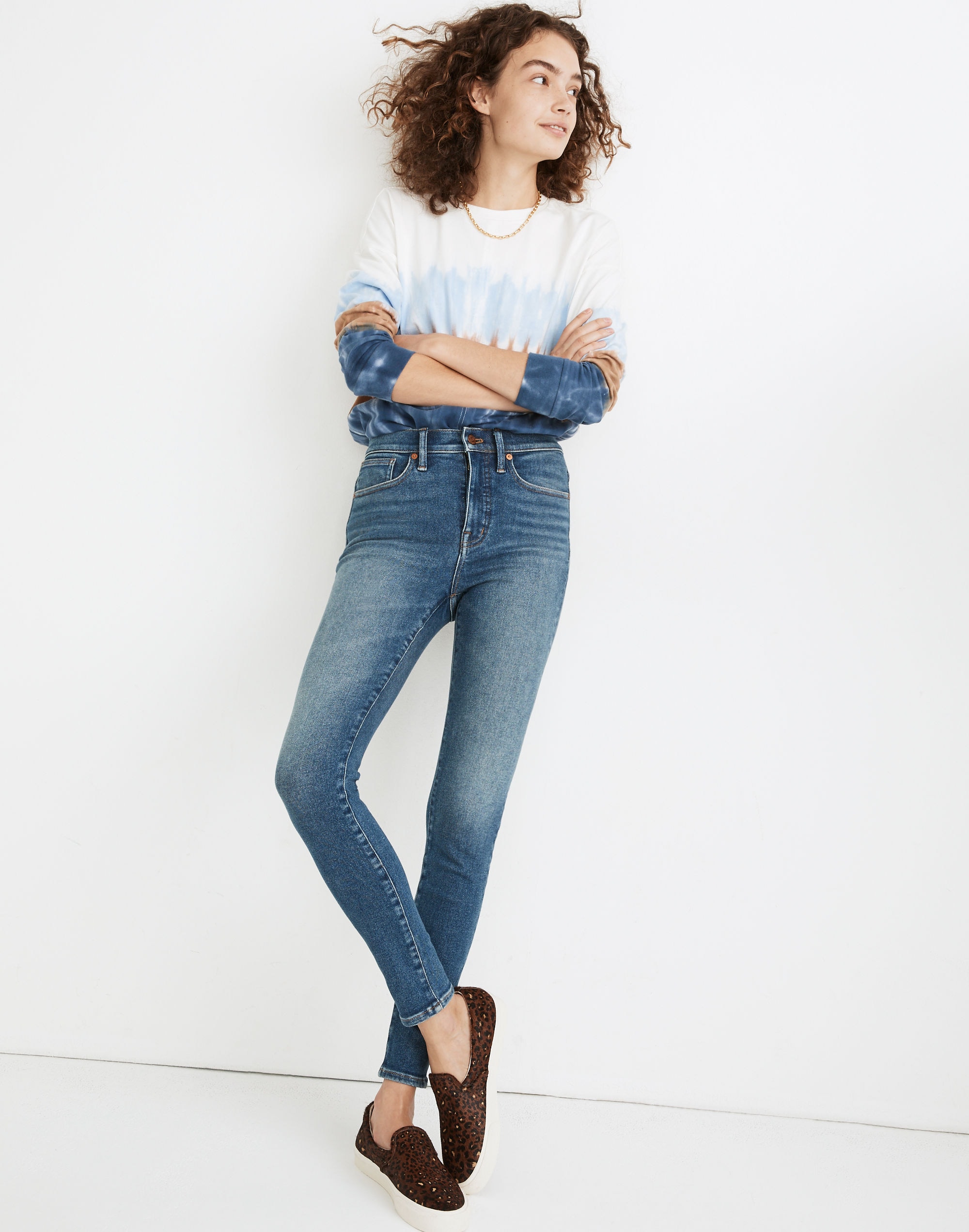 9 mid-rise skinny jeans in fairside wash