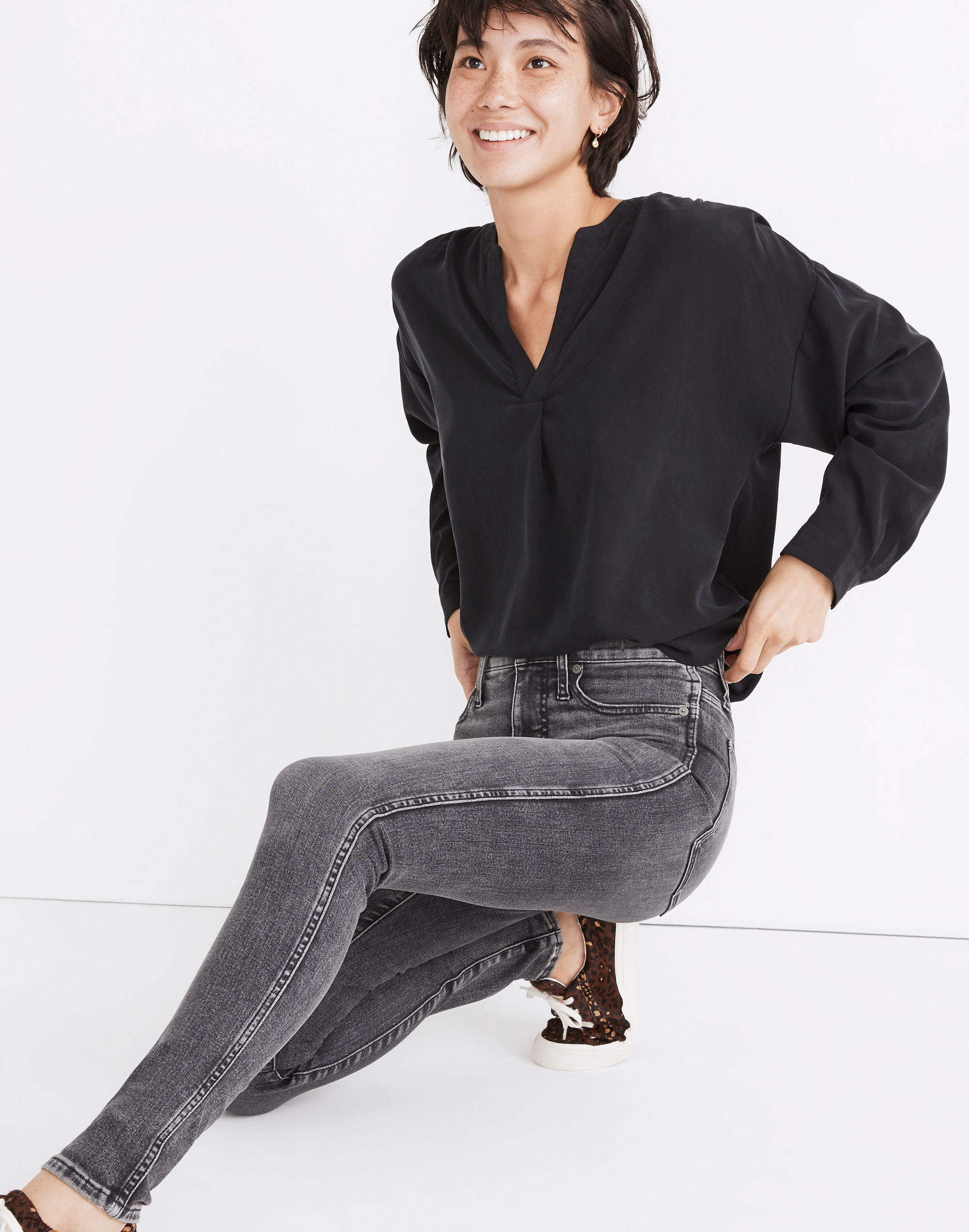 10" High-Rise Skinny Jeans in Oakwood Wash