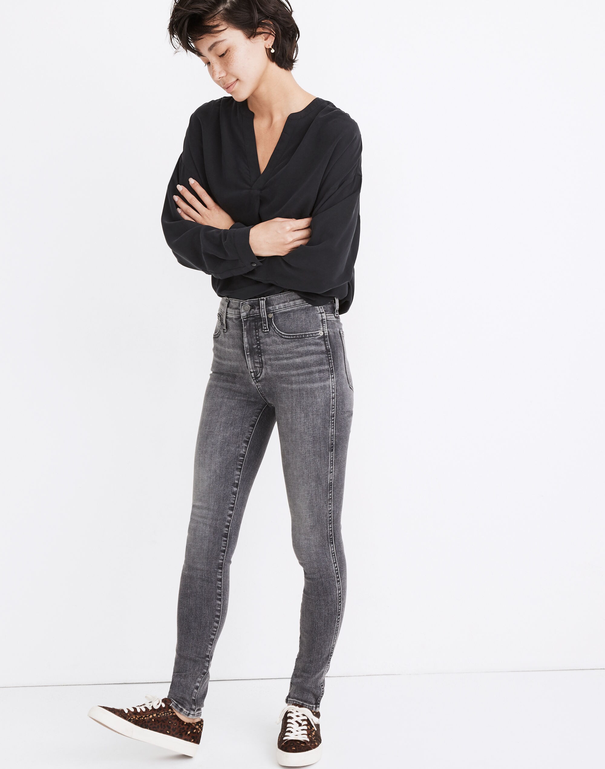 10" High-Rise Skinny Jeans in Oakwood Wash