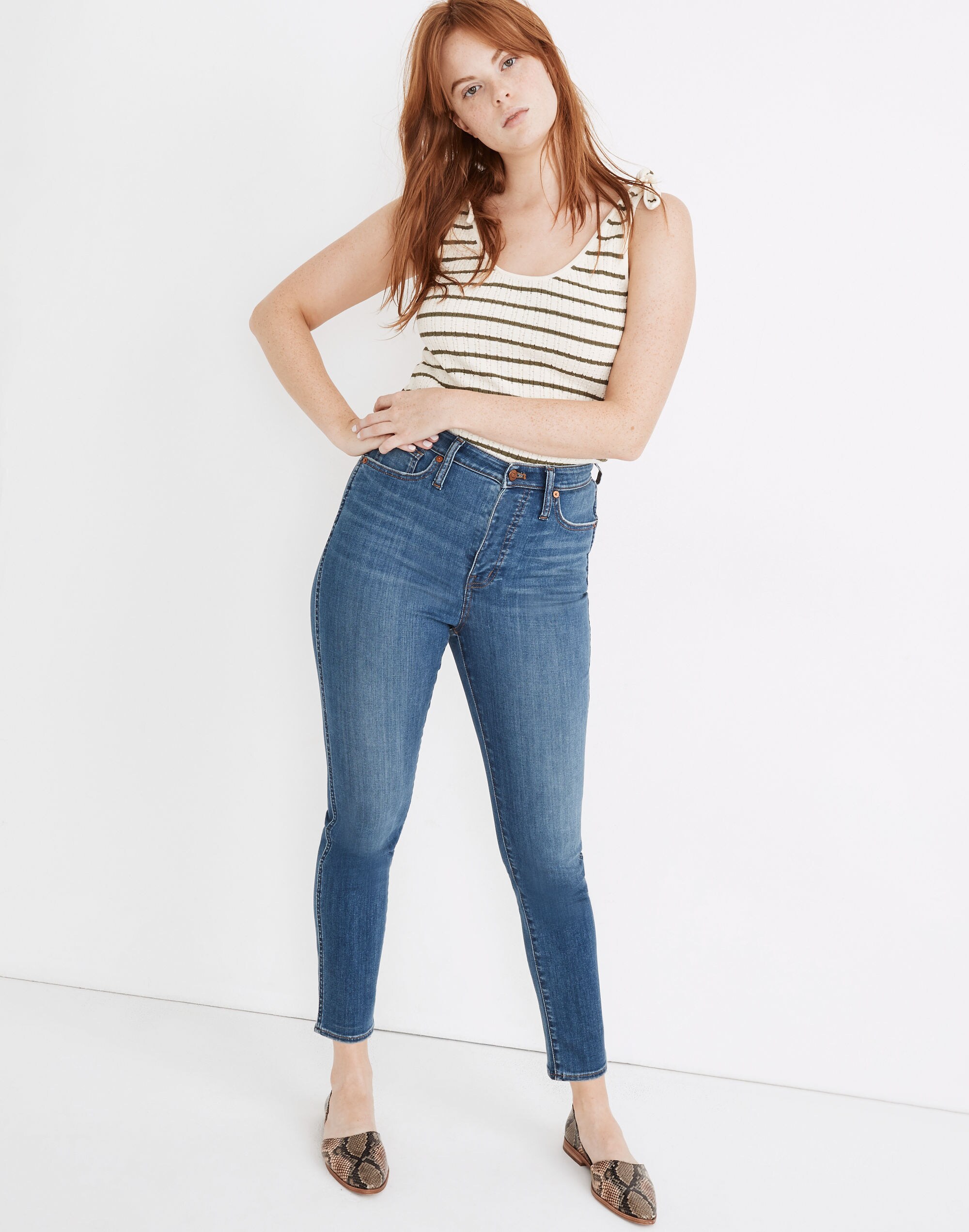 Petite Curvy Stovepipe Jeans in Leman Wash: TENCEL&trade; Denim Edition