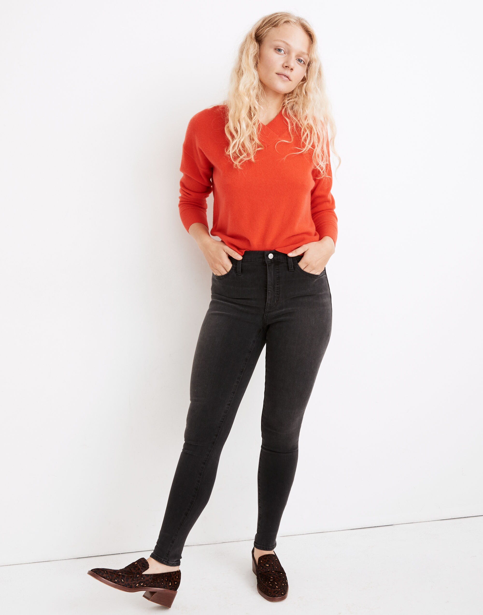 tall curvy high-rise skinny jeans in starkey wash