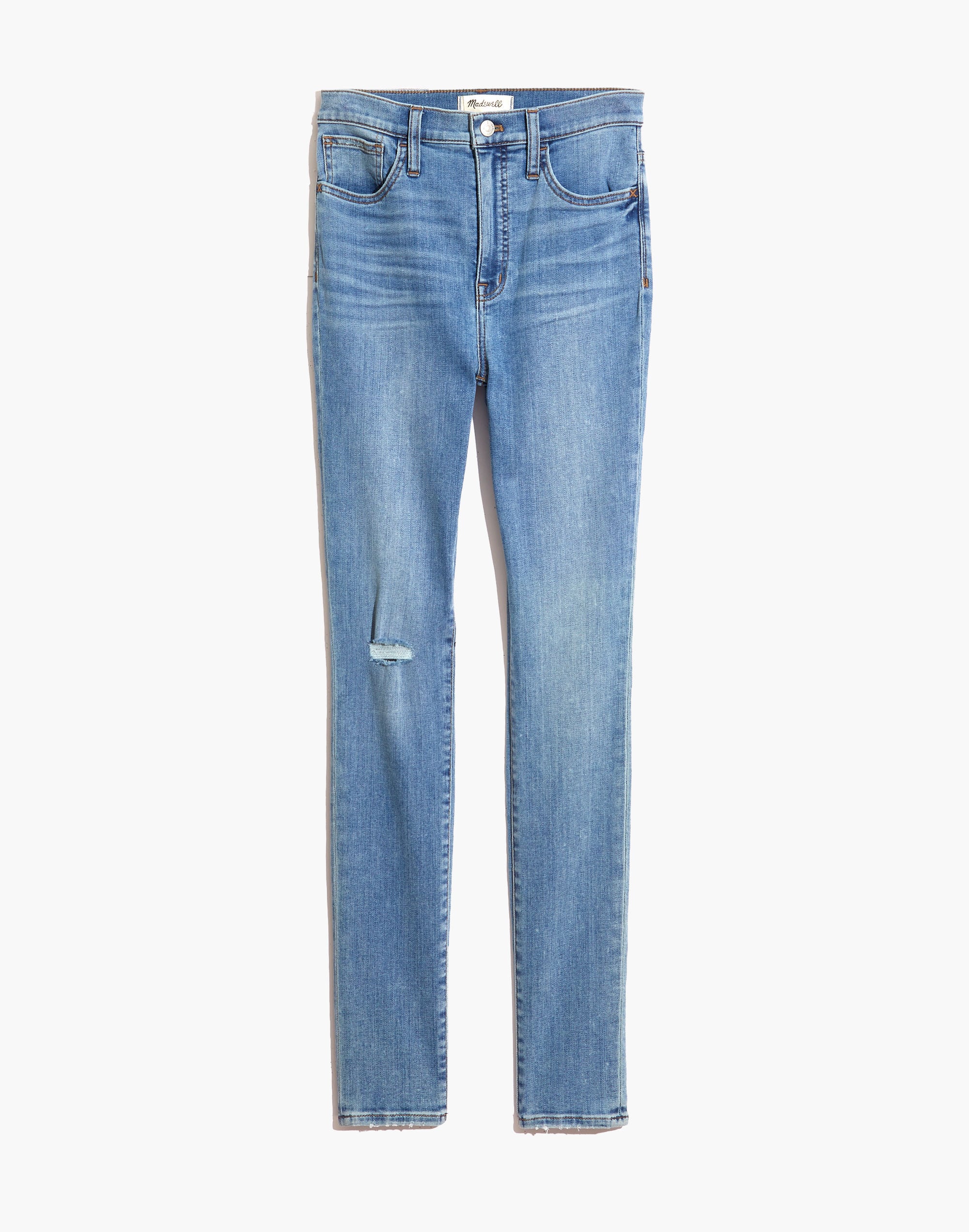 Petite 11" High-Rise Roadtripper Jeggings in Keele Wash: Knee-Rip Edition