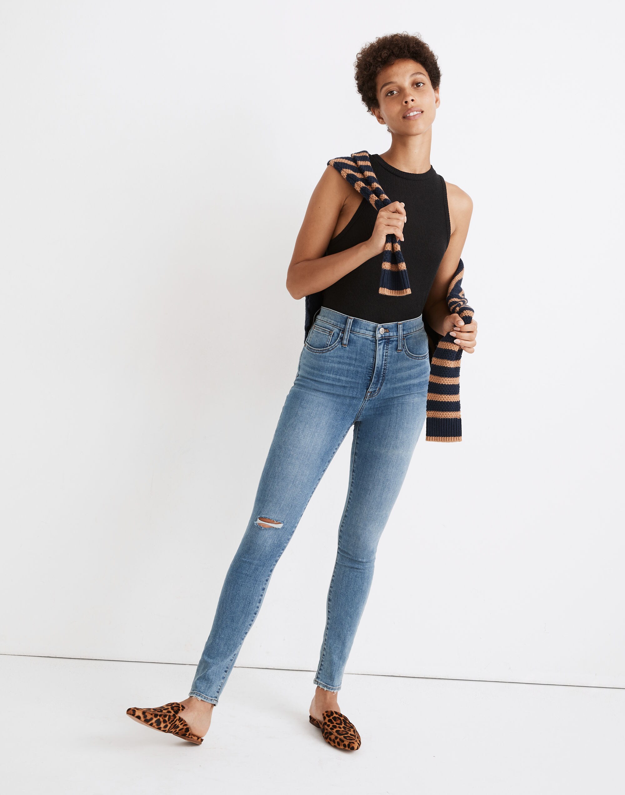 11" High-Rise Roadtripper Jeggings in Keele Wash: Knee-Rip Edition