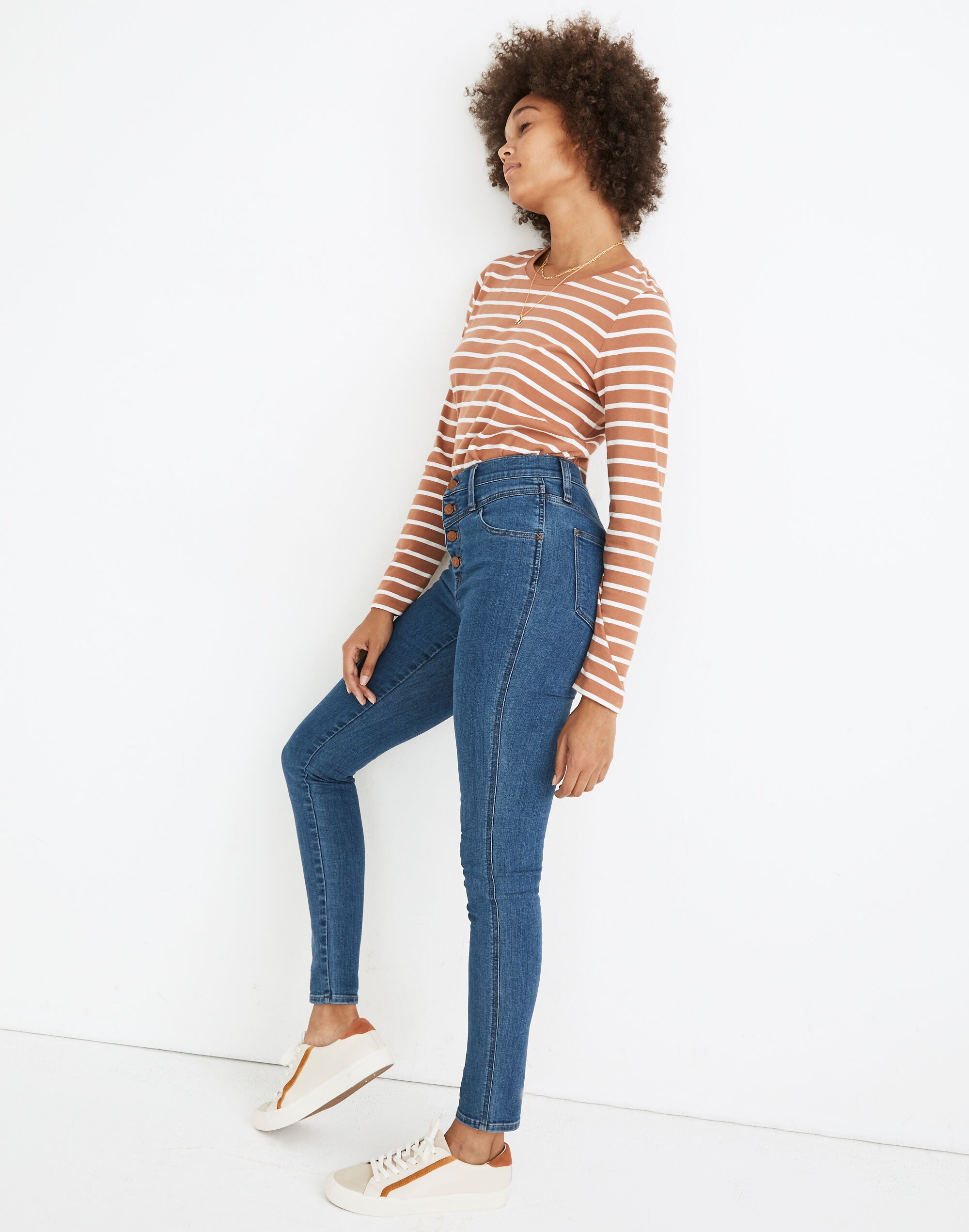 10" High-Rise Roadtripper Jeans in Eversall Wash: Button-Front Yoke Edition