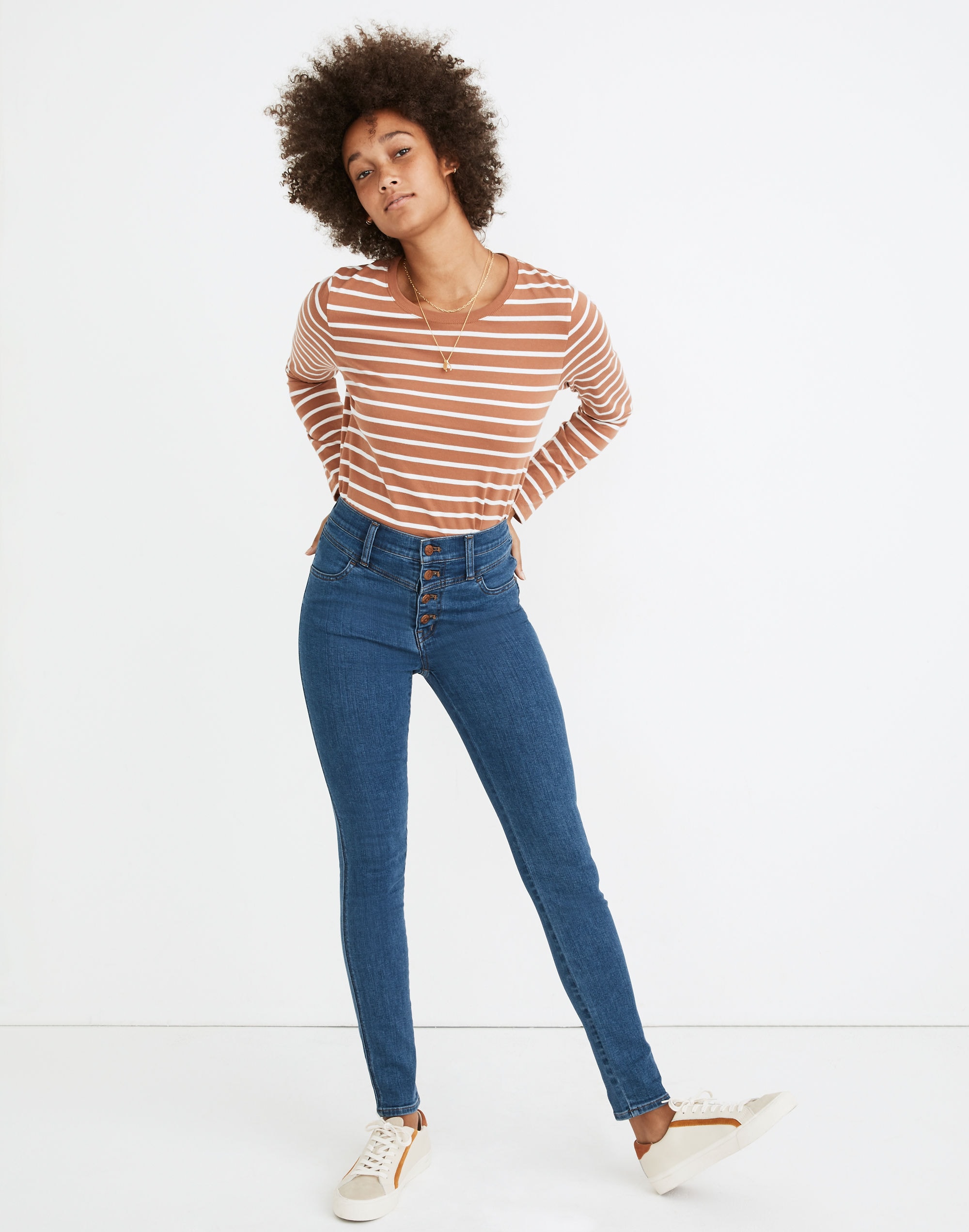 Tall 10" High-Rise Roadtripper Jeans in Eversall Wash: Button-Front Yoke Edition