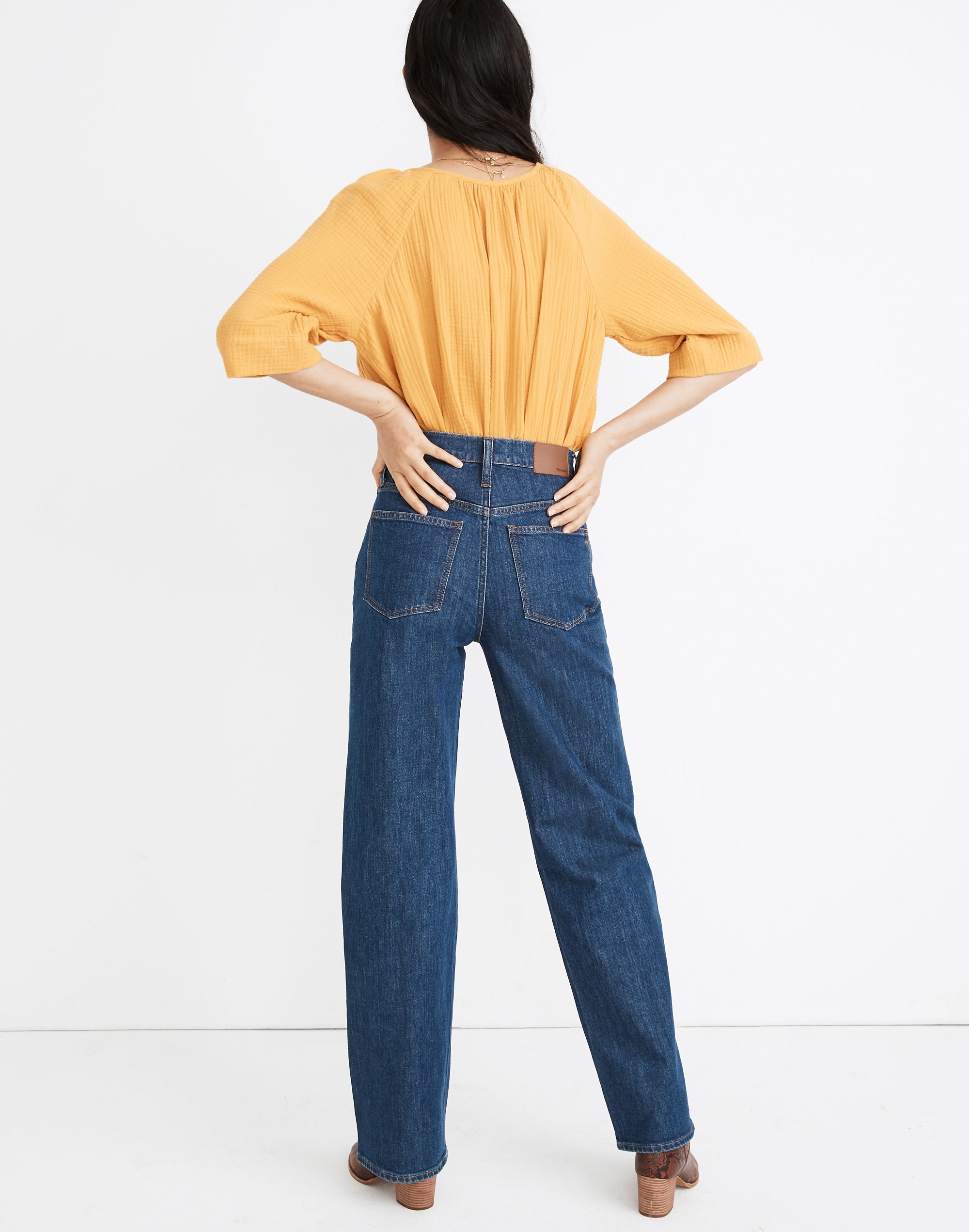 Slim Wide-Leg Full-Length Jeans in Birley Wash
