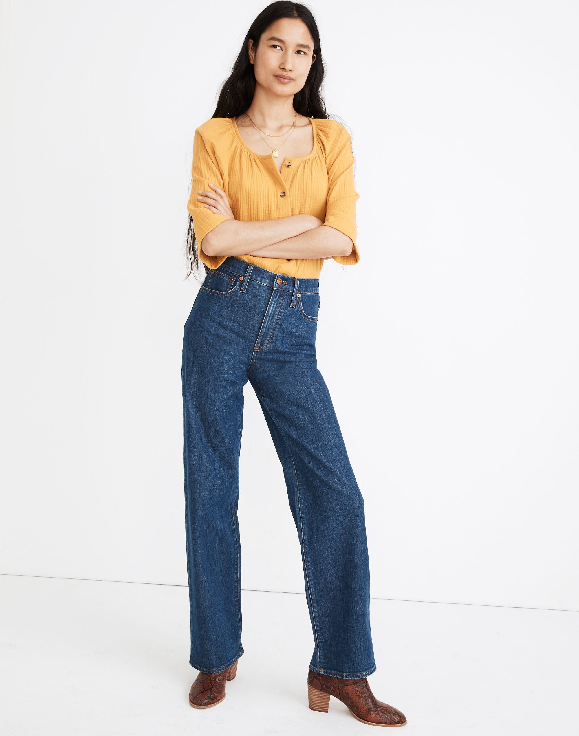 Women's Slim Wide-Leg Jeans in Birley Wash | Madewell