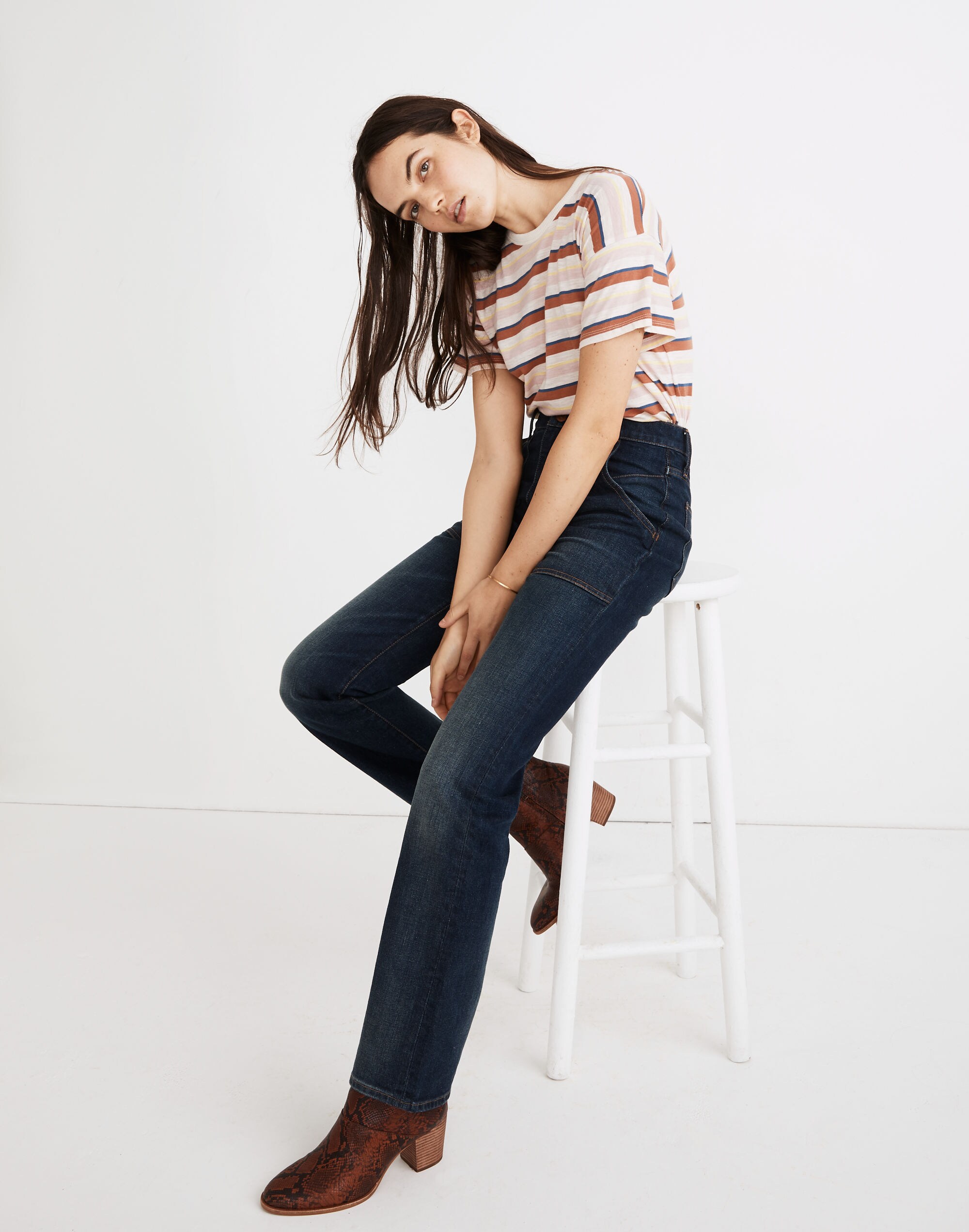 High-Rise Bootcut Jeans in Hezelton Wash: Carpenter Edition