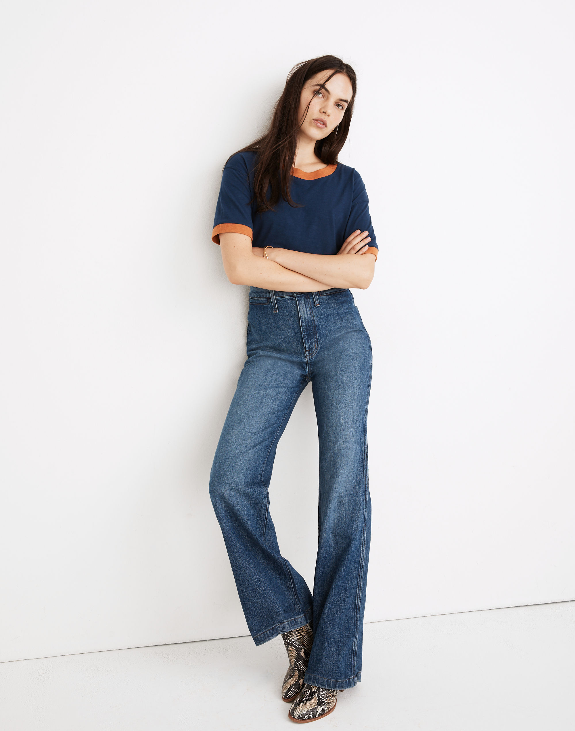 11" High-Rise Flare Jeans in Mersey Wash: Welt Pocket Edition