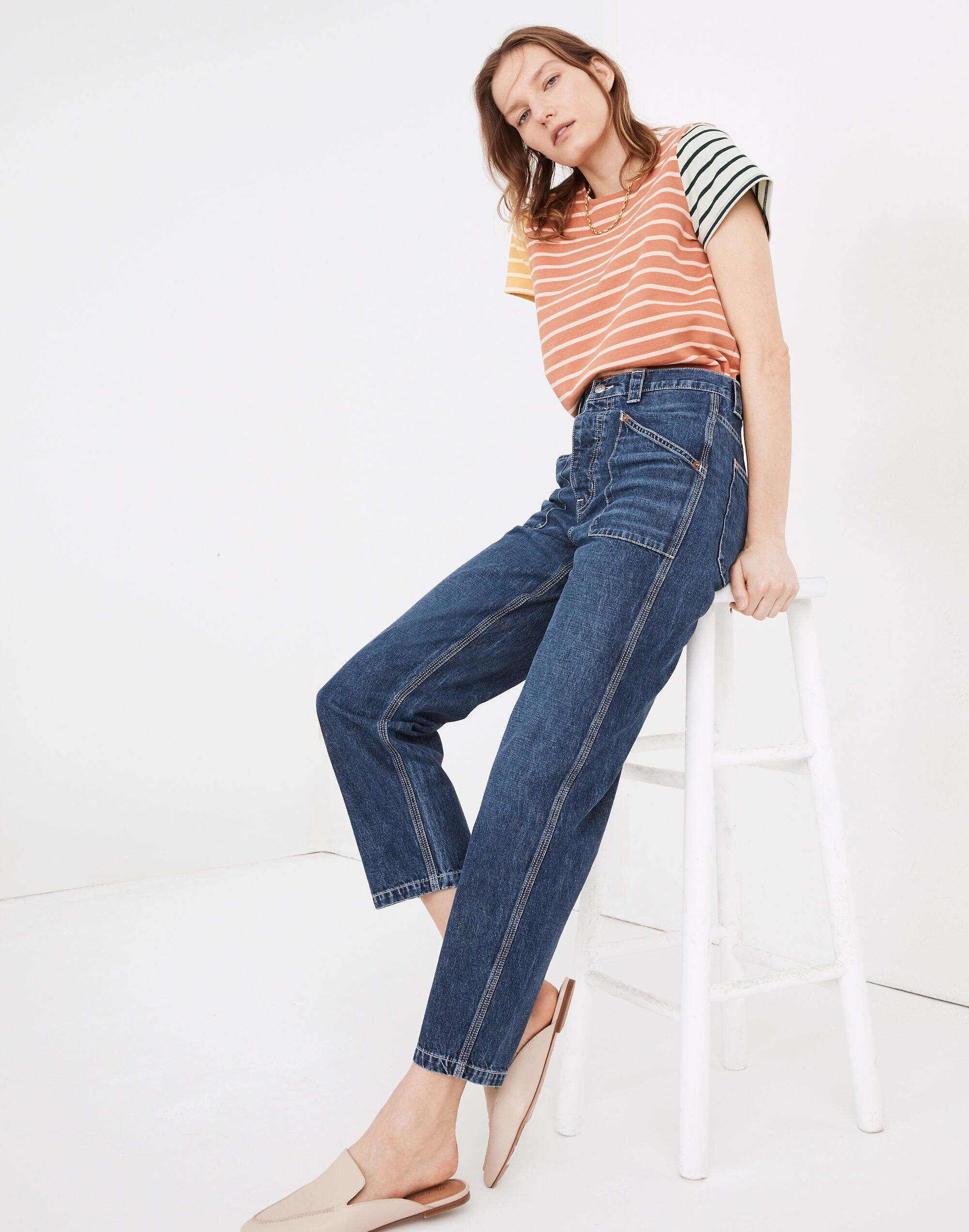 Rivet &amp; Thread High-Rise Relaxed Straight Jeans in Fiske Wash