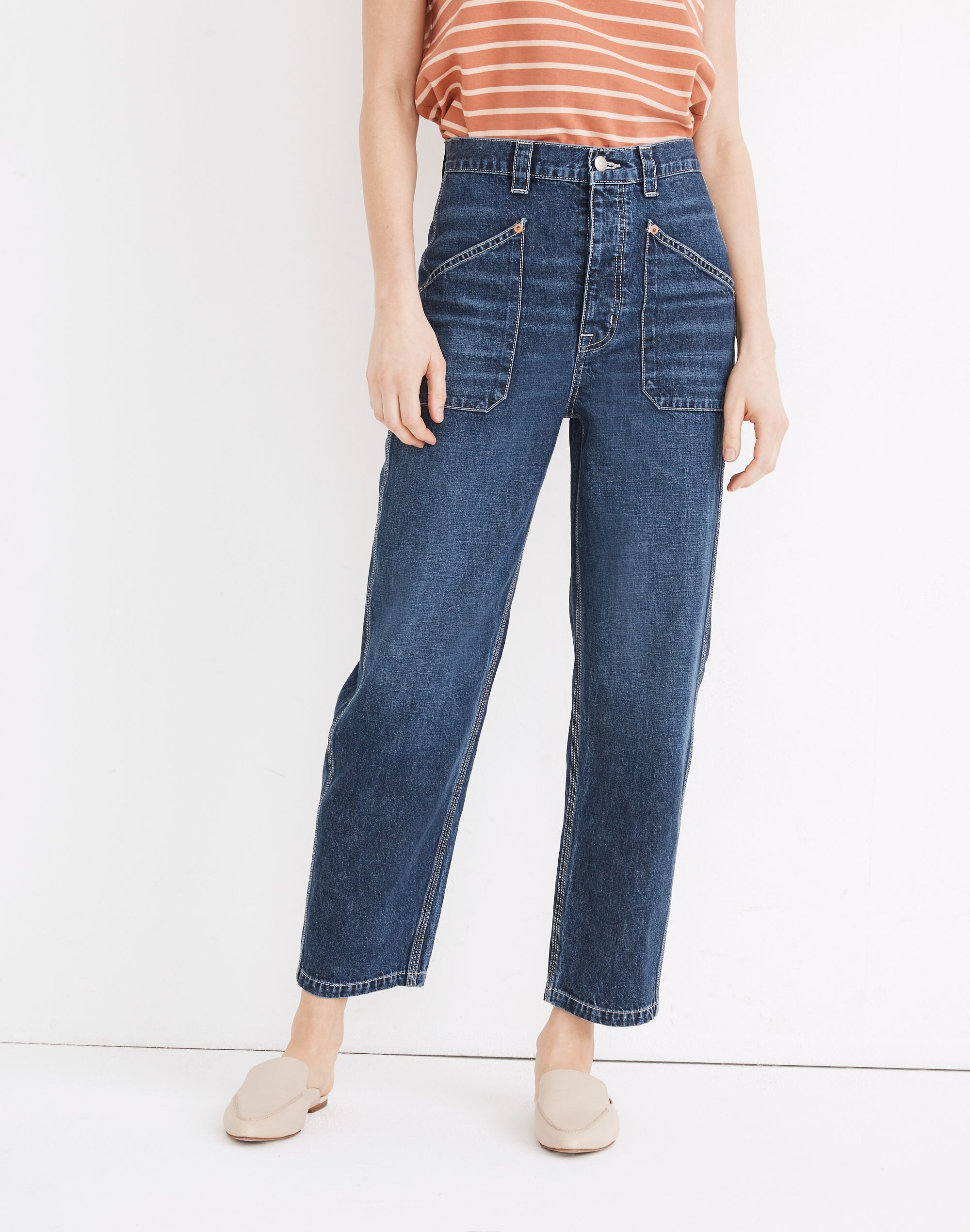 Rivet &amp; Thread High-Rise Relaxed Straight Jeans in Fiske Wash