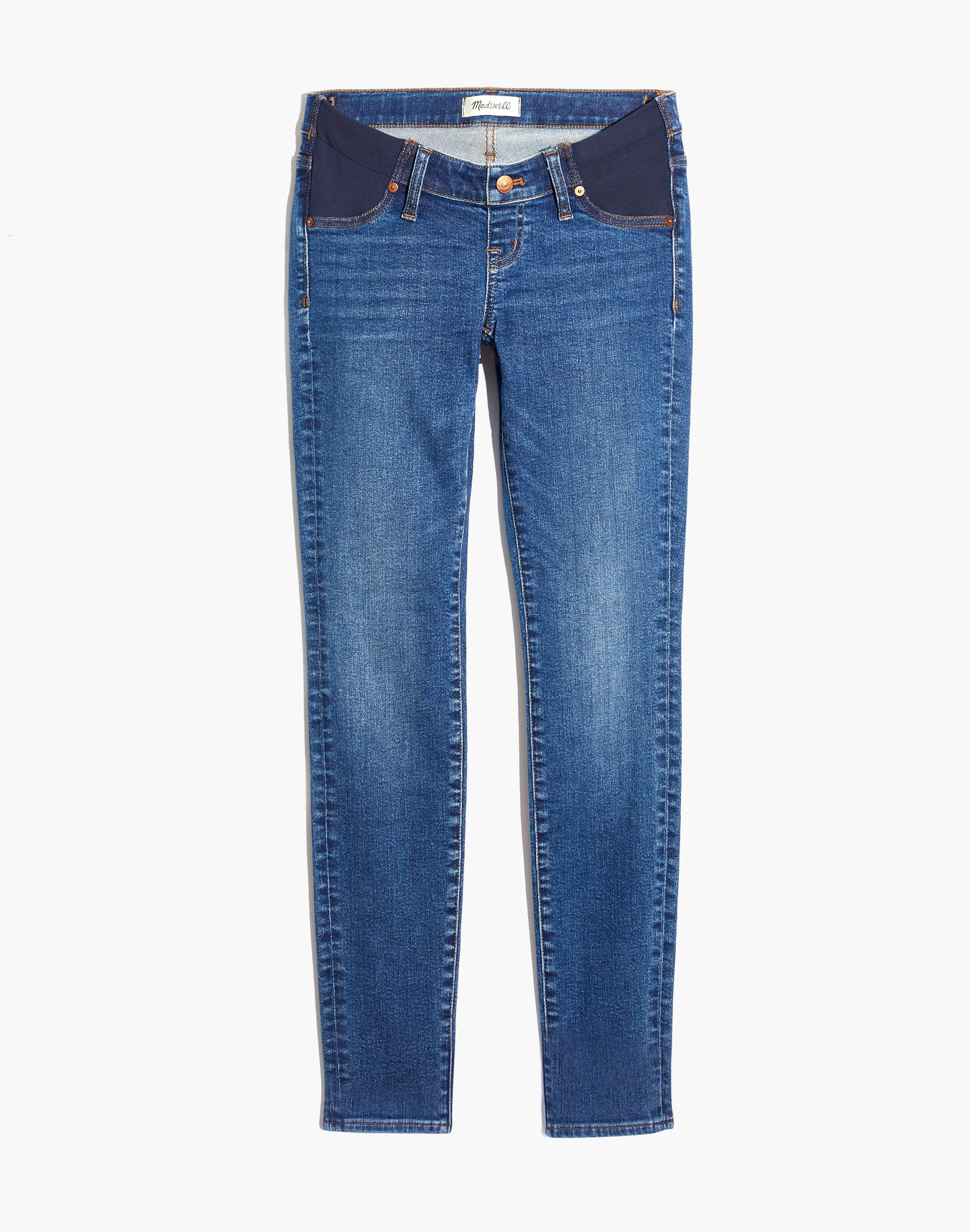 Maternity Side-Panel Skinny Jeans in Wendover Wash: Adjustable TENCEL&trade; Denim Edition