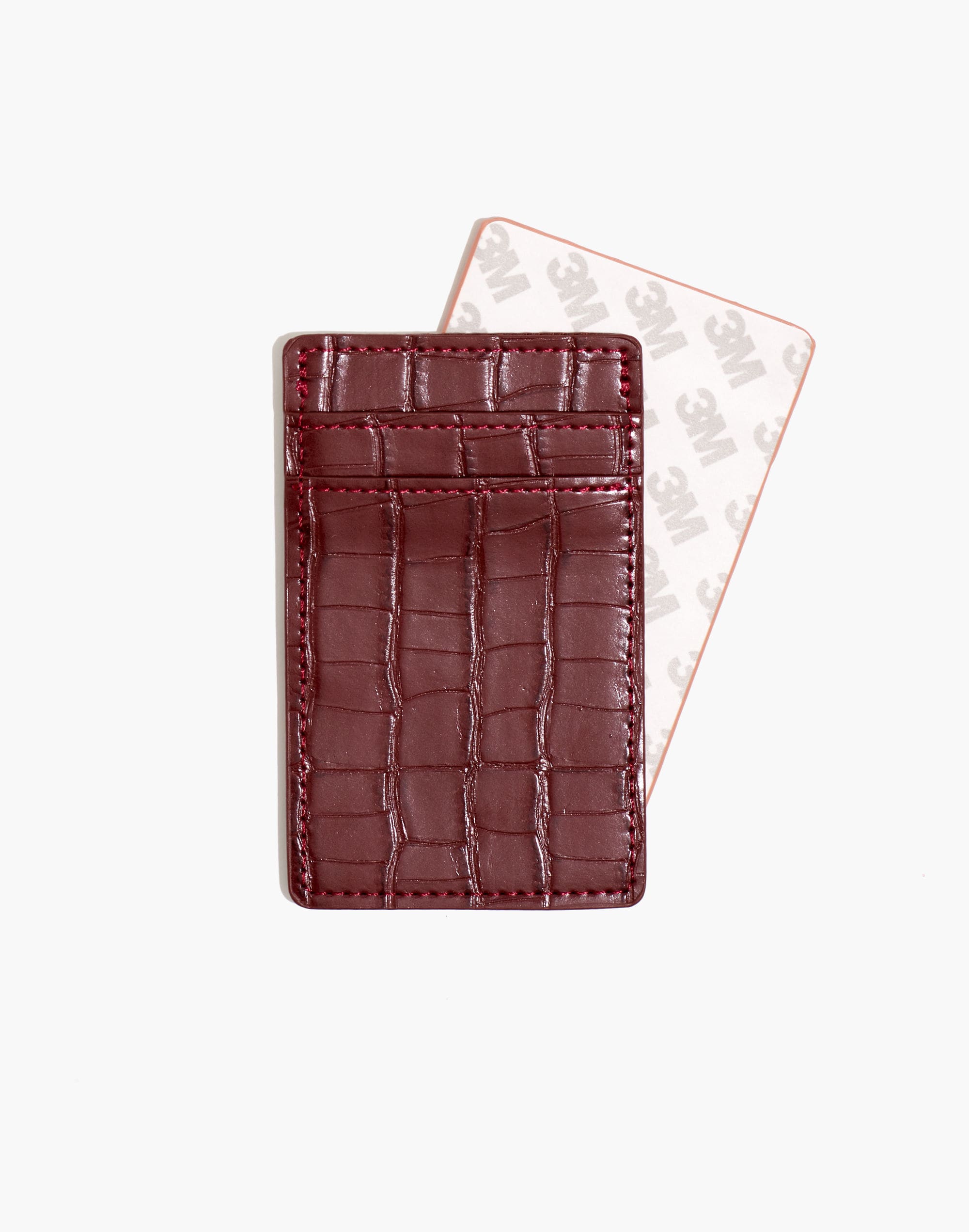 Croc Embossed Stick-On Phone Wallet