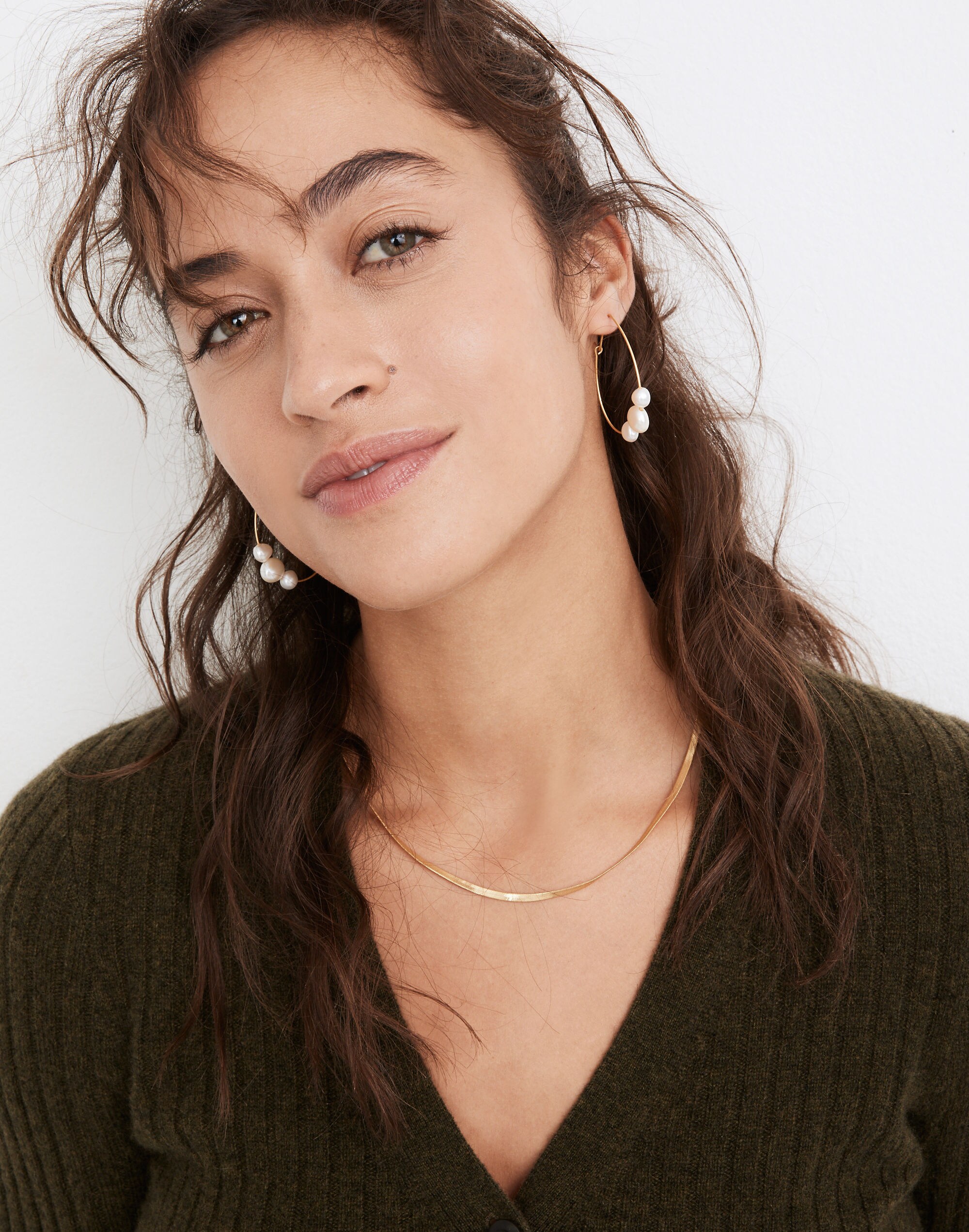 Freshwater Pearl Hoop Earrings