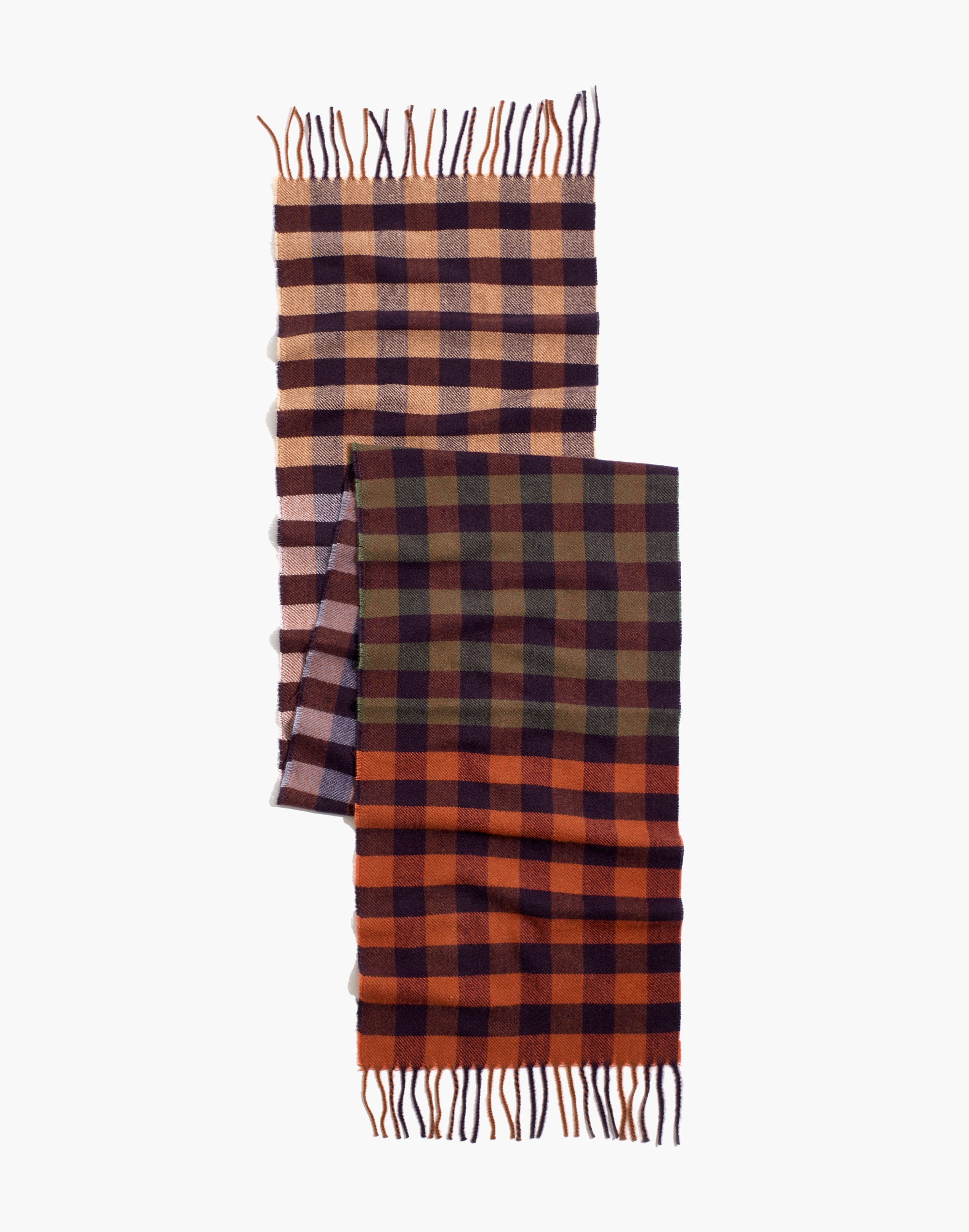 Ombr&eacute; Rainbow Gingham Scarf