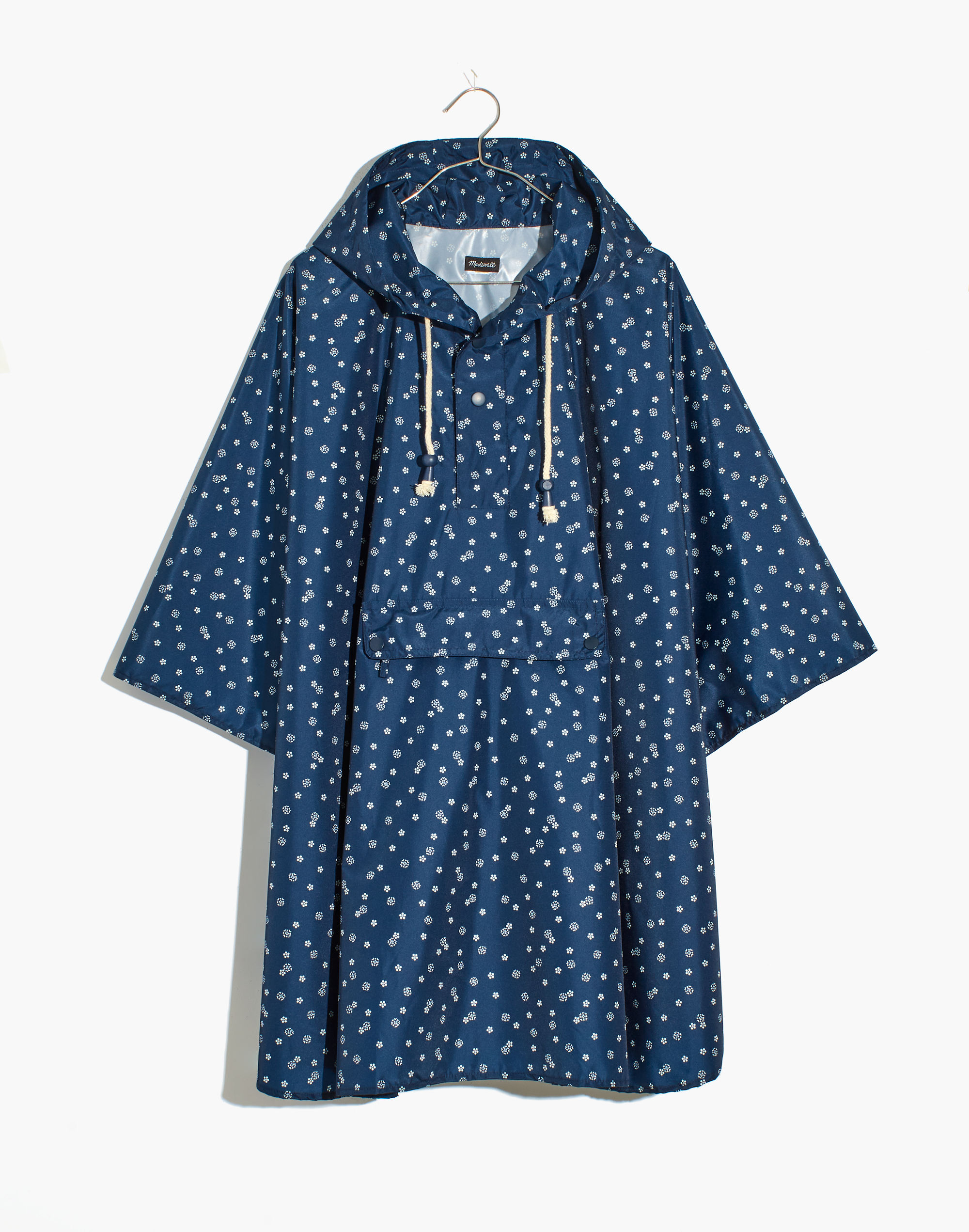 (Re)sourced Packable Rain Poncho in Windowpane